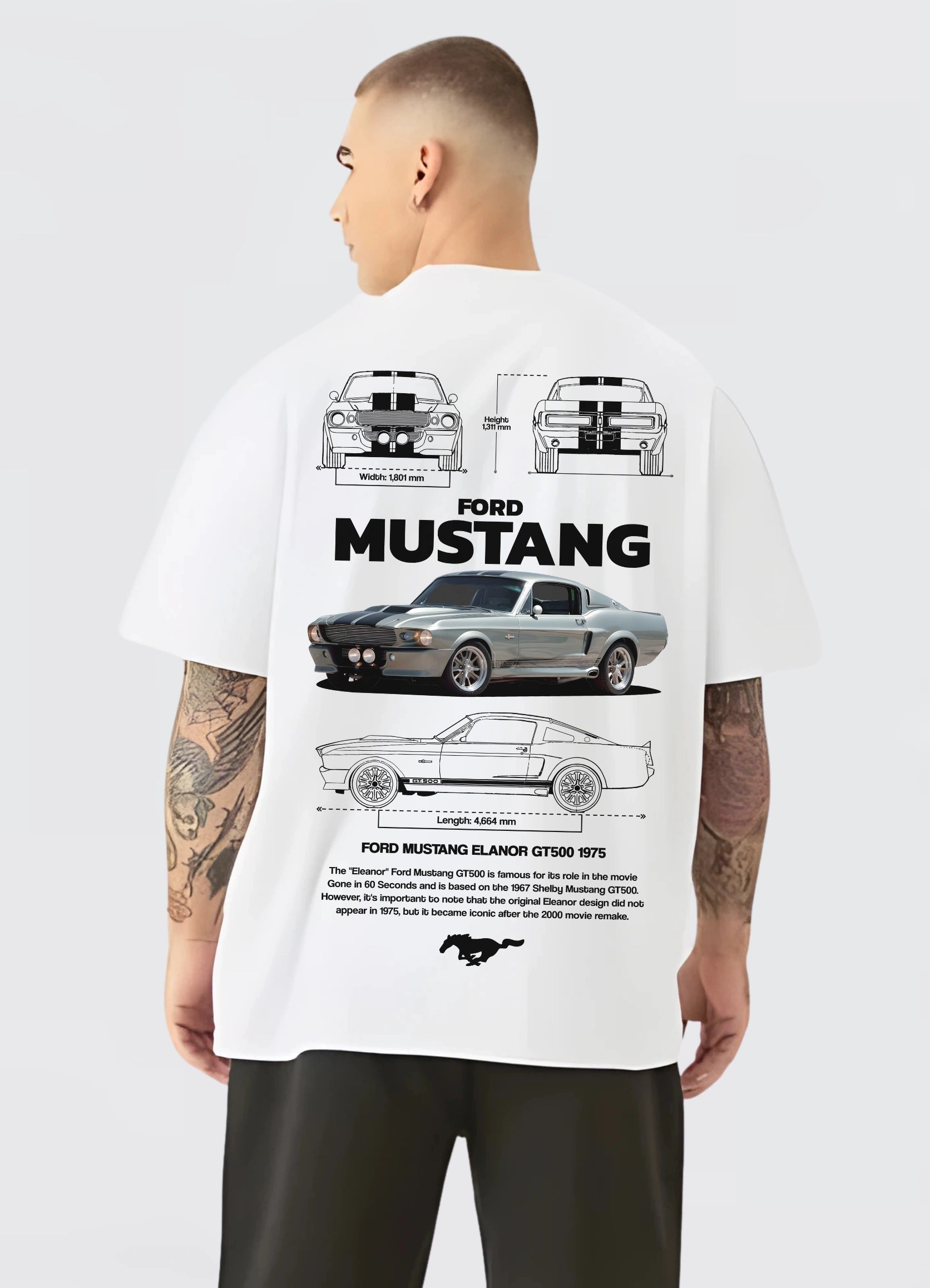 Mustang Elanor GT500 1975 Oversized T-shirt Off - white - Strells