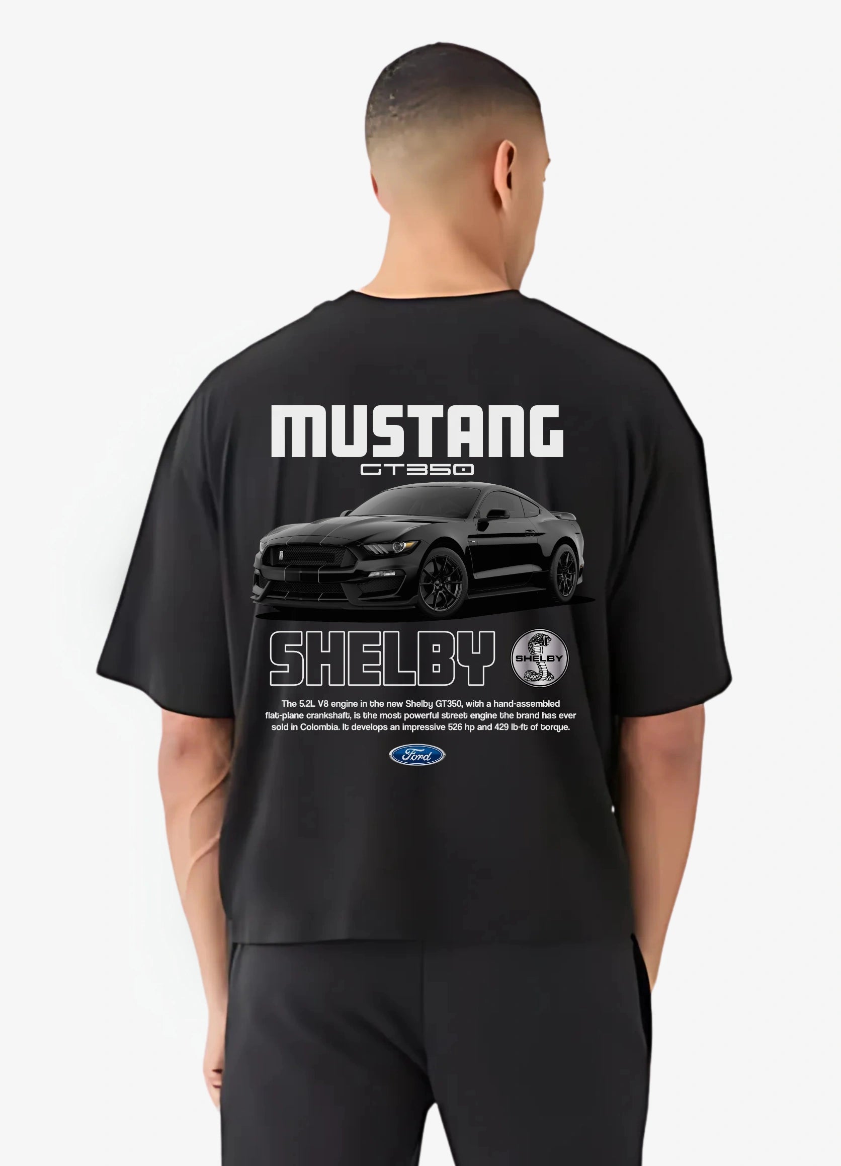 Mustang Shelby GT350 Oversized T-shirt Black - Strells
