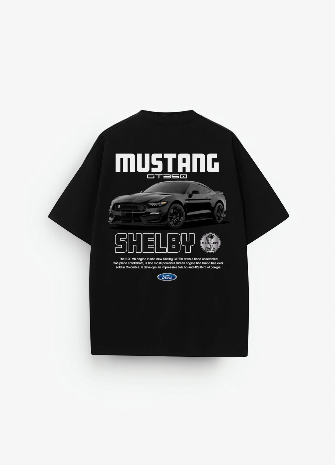 Mustang Shelby GT350 Oversized T-shirt Black - Strells