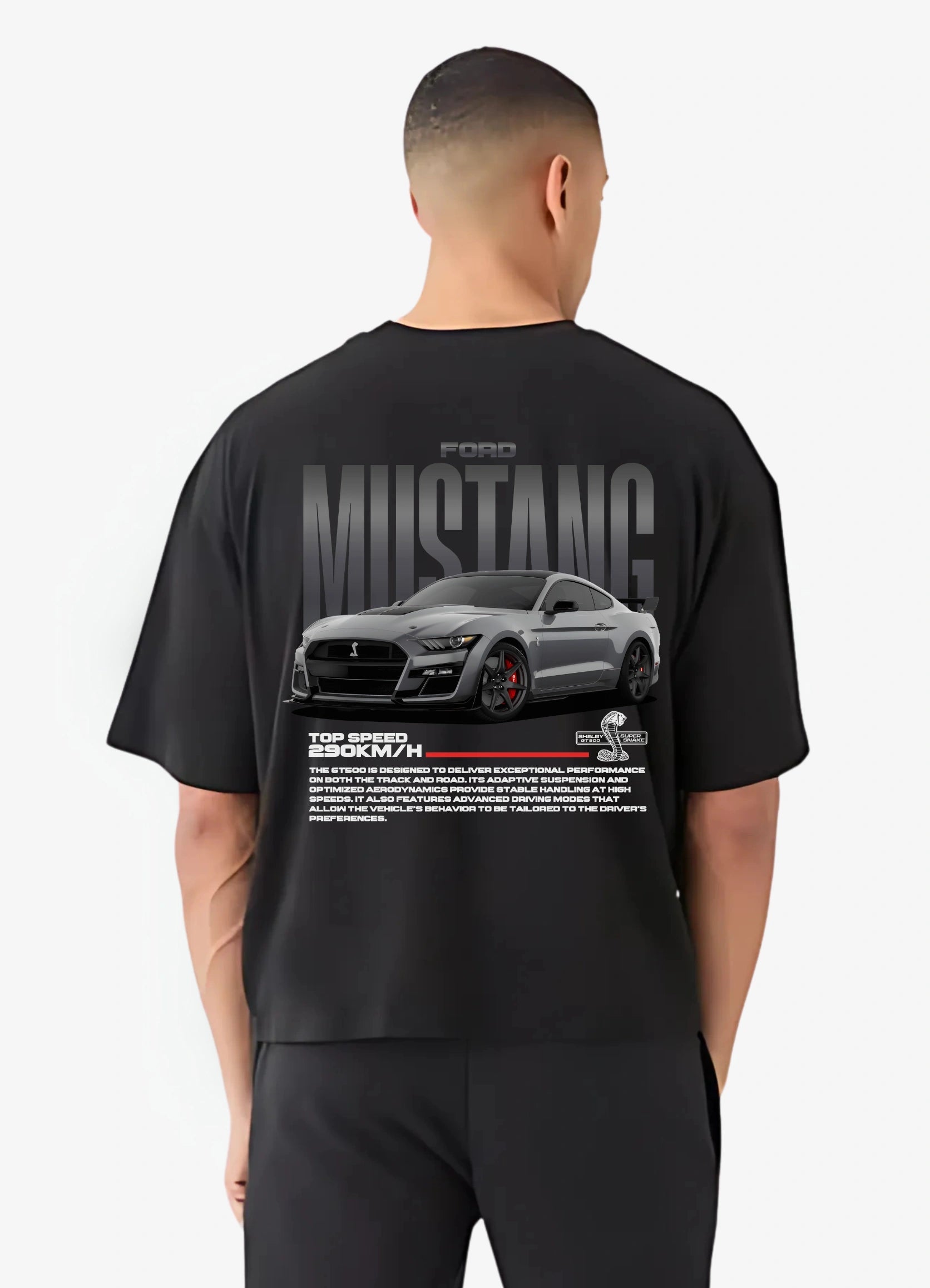 Mustang Shelby GT500 Oversized T-shirt Black - Strells