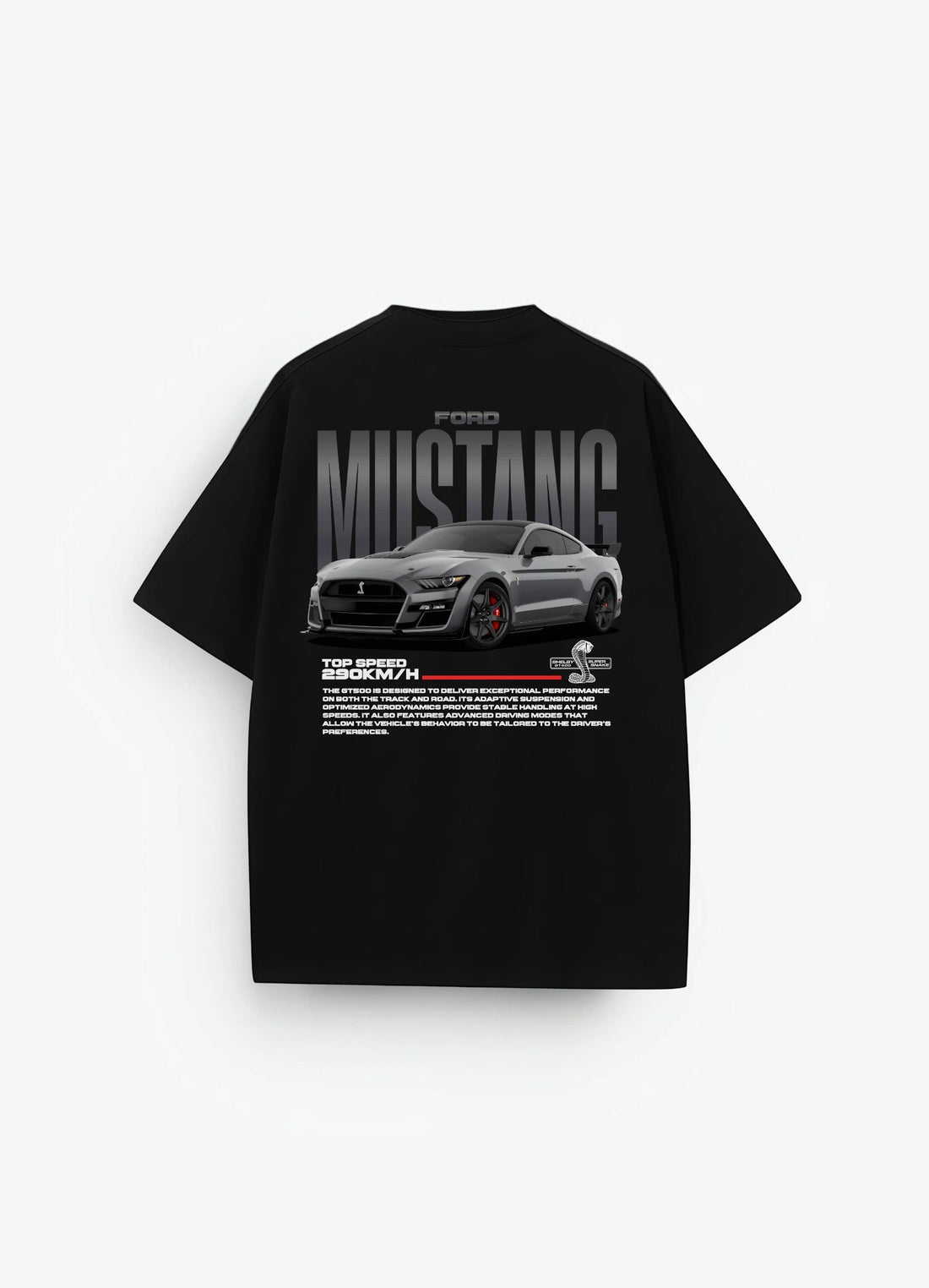 Mustang Shelby GT500 Oversized T-shirt Black - Strells