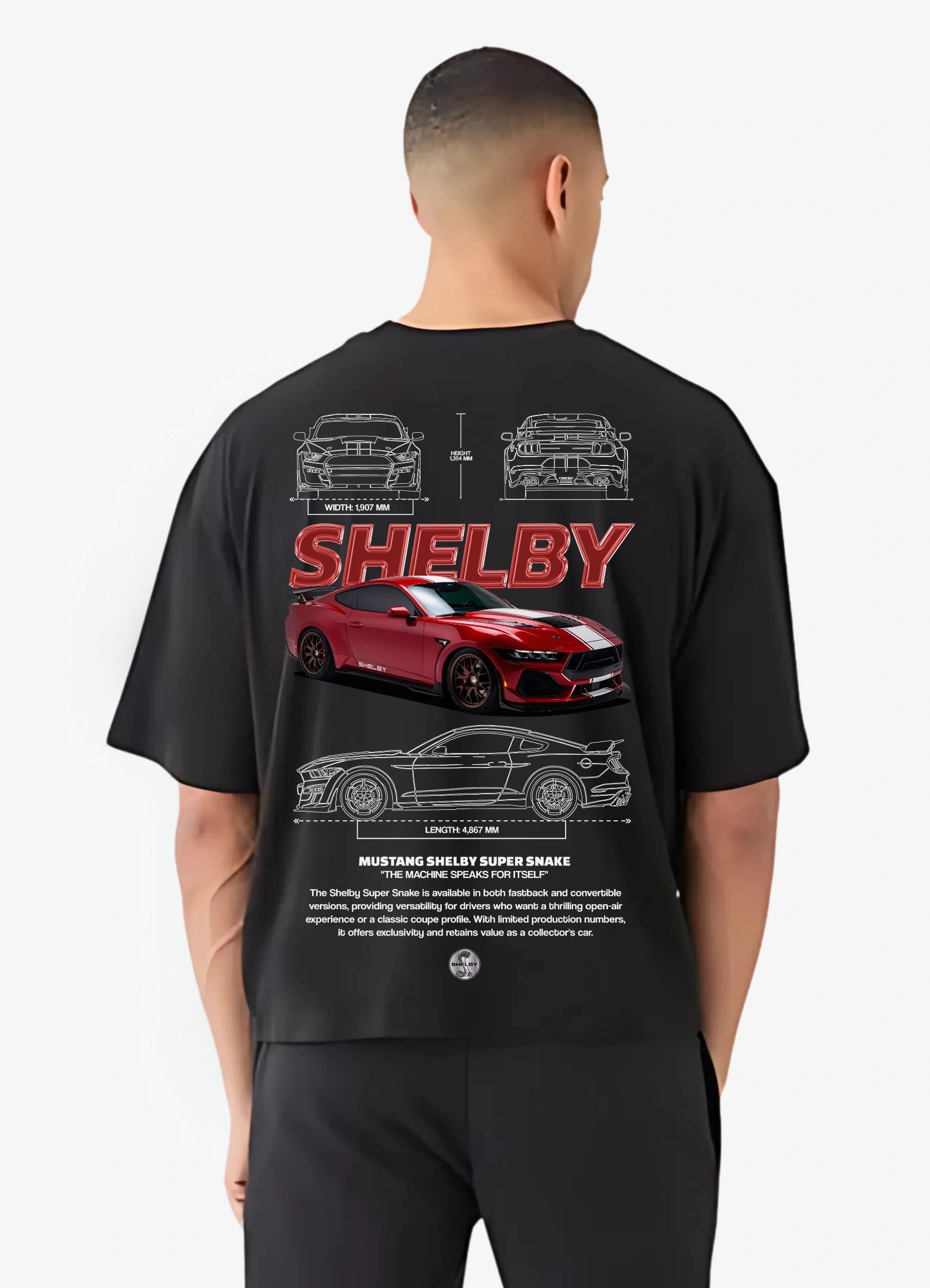 Mustang Shelby Oversized T-shirt Black - Strells