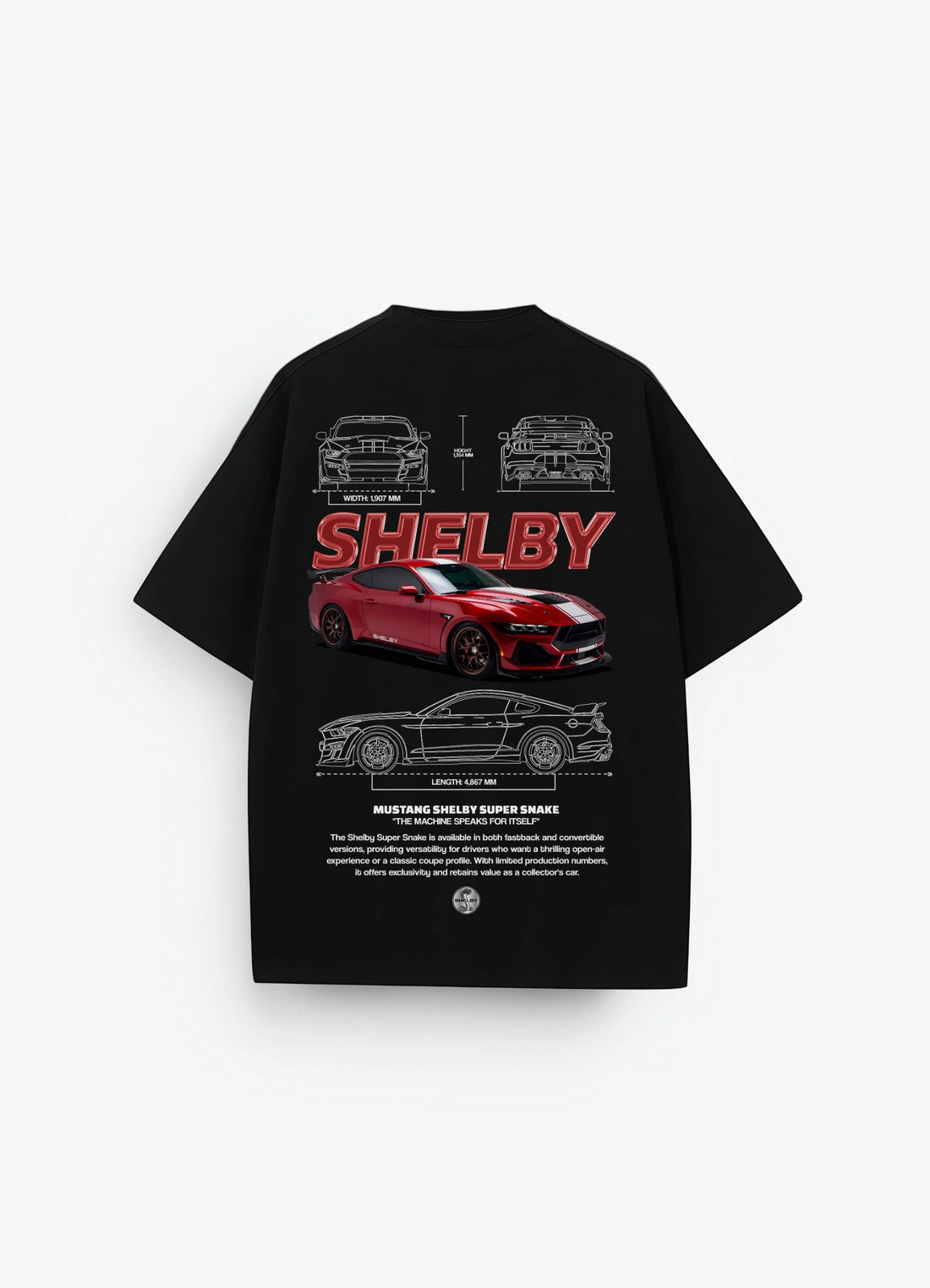 Mustang Shelby Oversized T-shirt Black - Strells