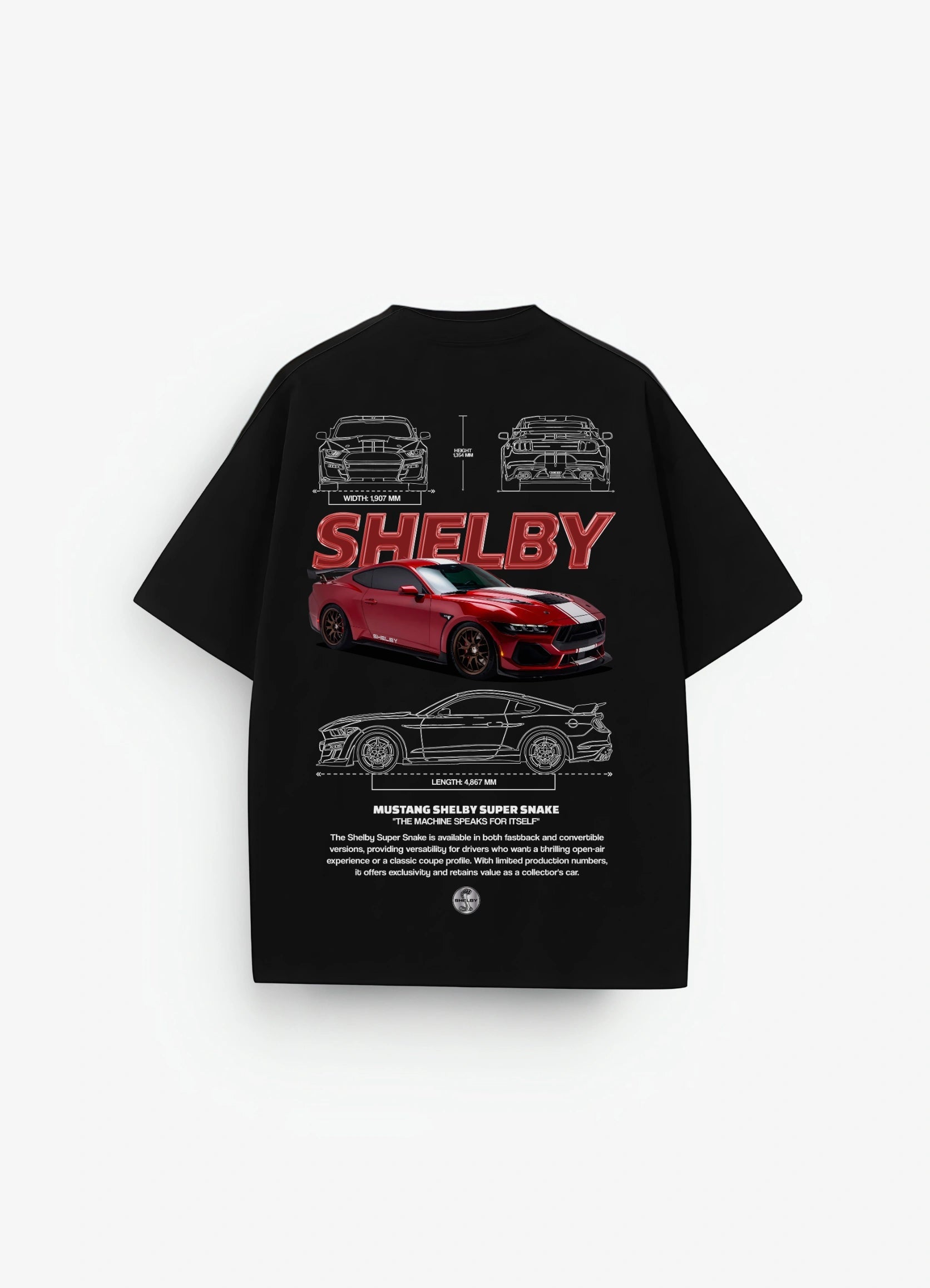 Mustang Shelby Oversized T-shirt Black - Strells