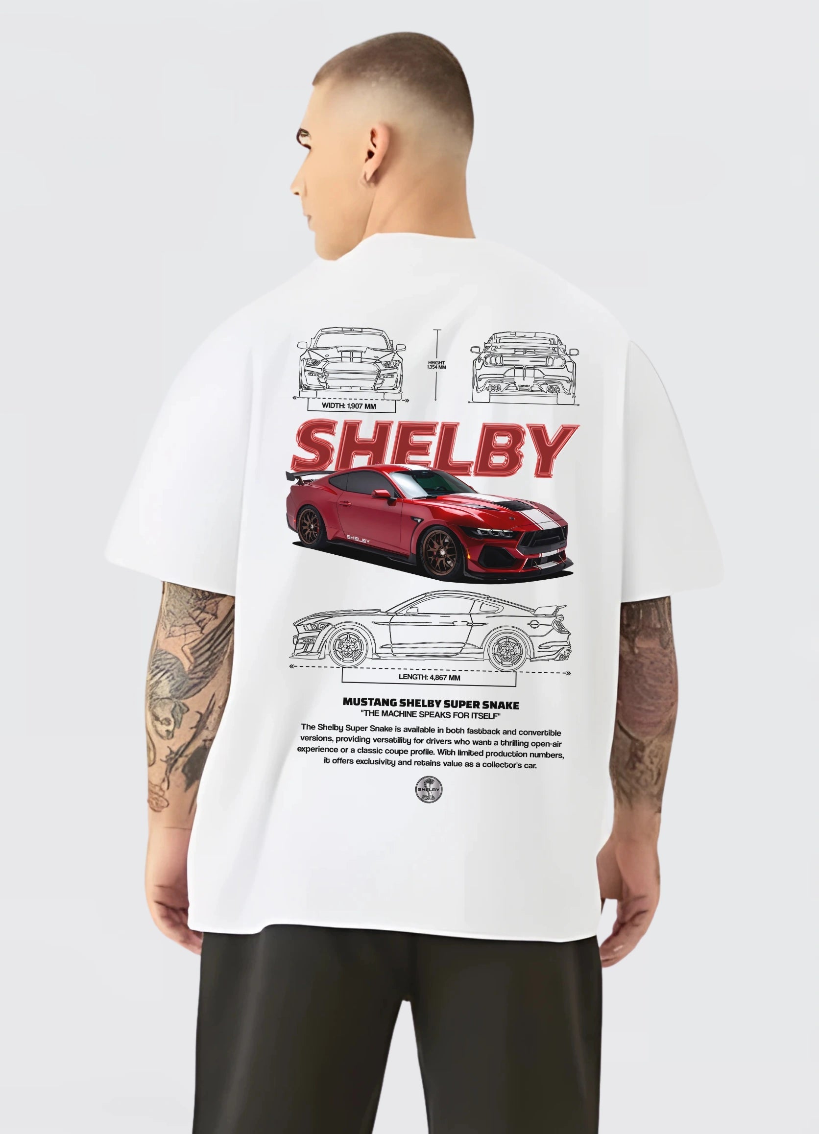 Mustang Shelby Oversized T-shirt Off - white - Strells