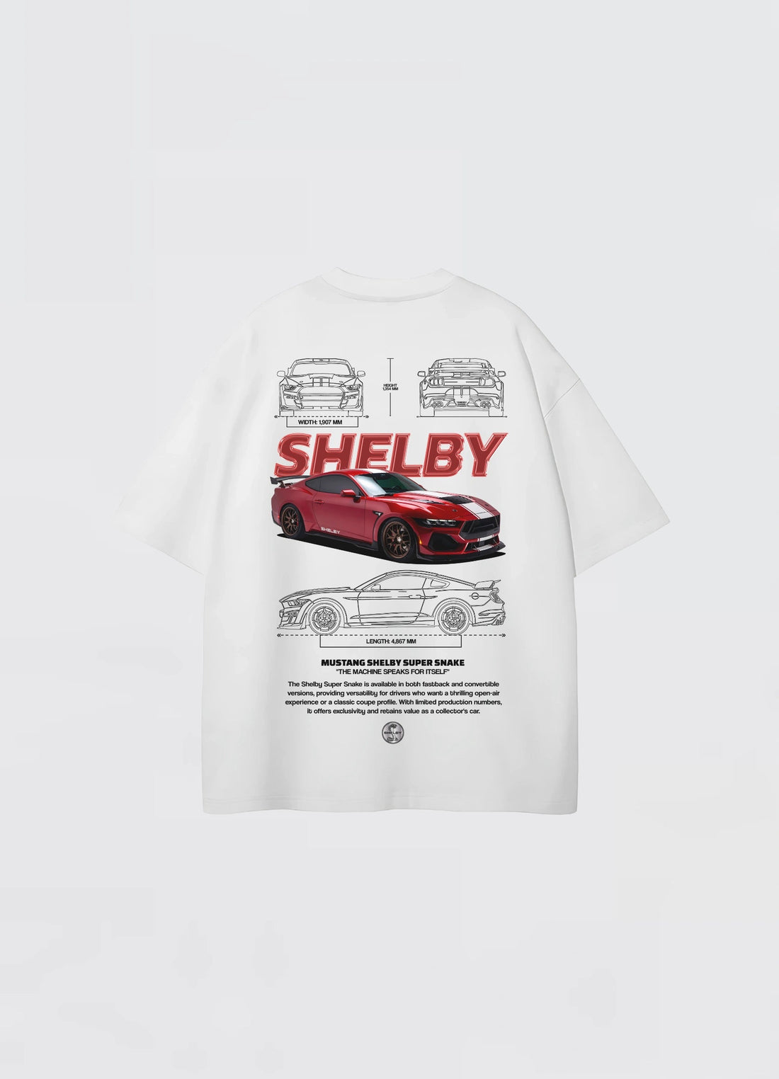 Mustang Shelby Oversized T-shirt Off - white - Strells