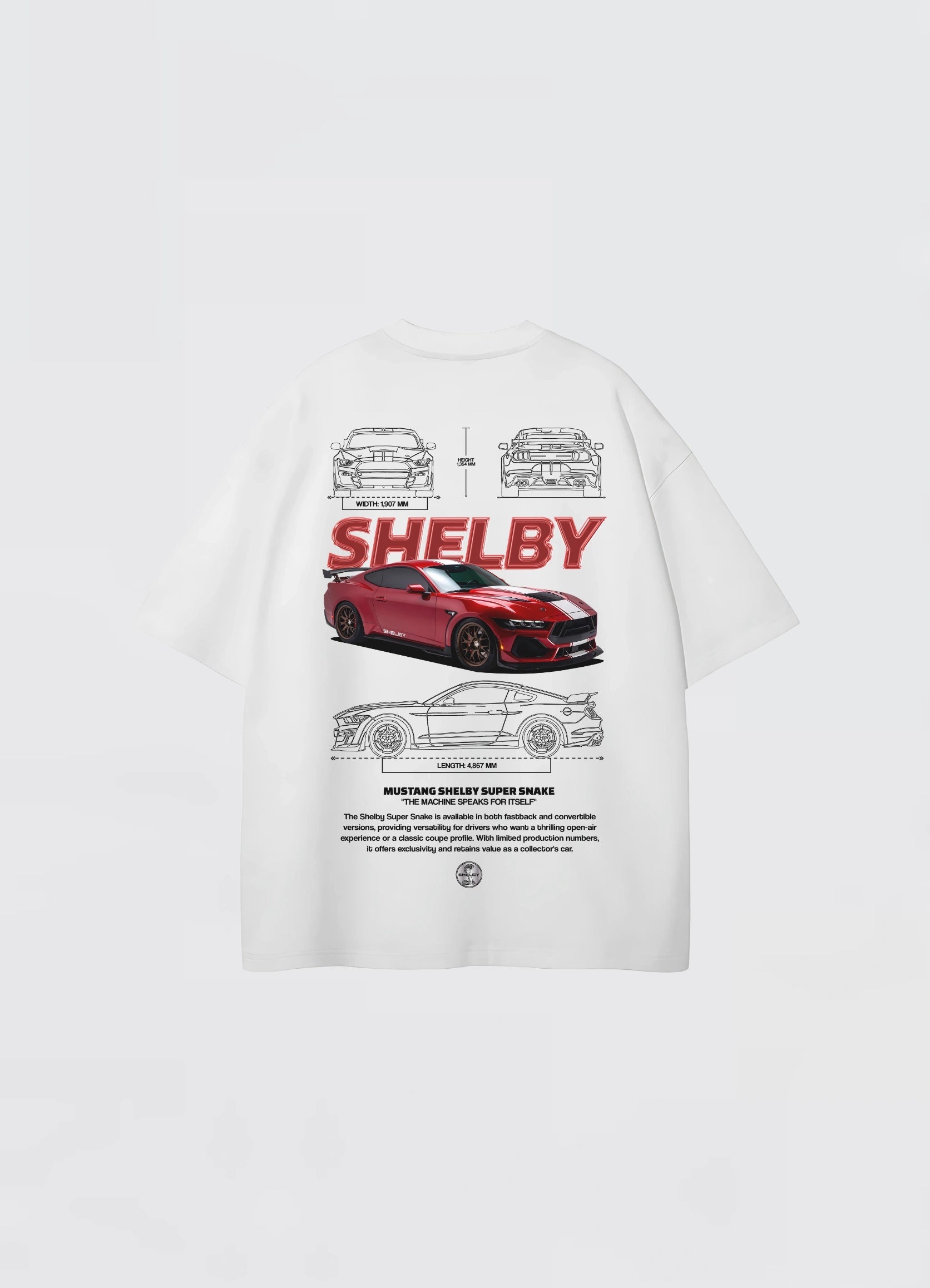 Mustang Shelby Oversized T-shirt Off - white - Strells