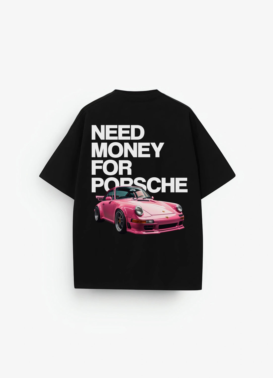 Need Money For Porsche Oversized T-shirt Black - Strells