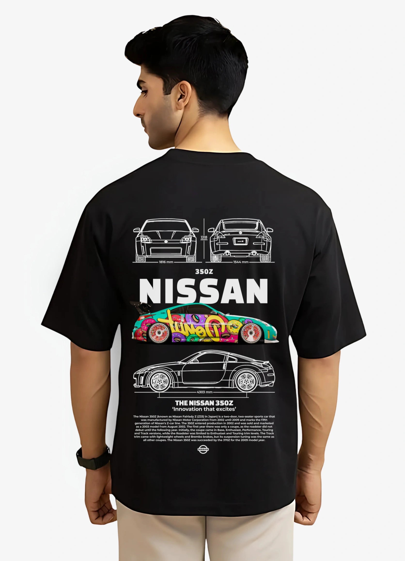 Nissan 350Z Oversized T-shirt Black - Strells