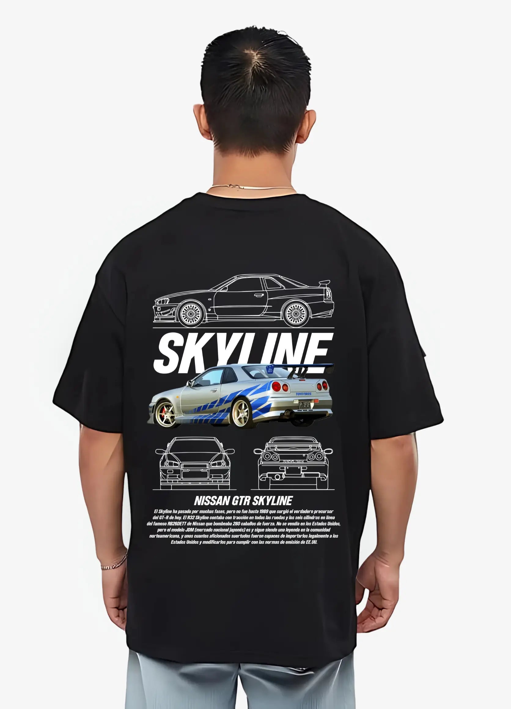 Nissan GTR Skyline Oversized T-shirt Black - Strells