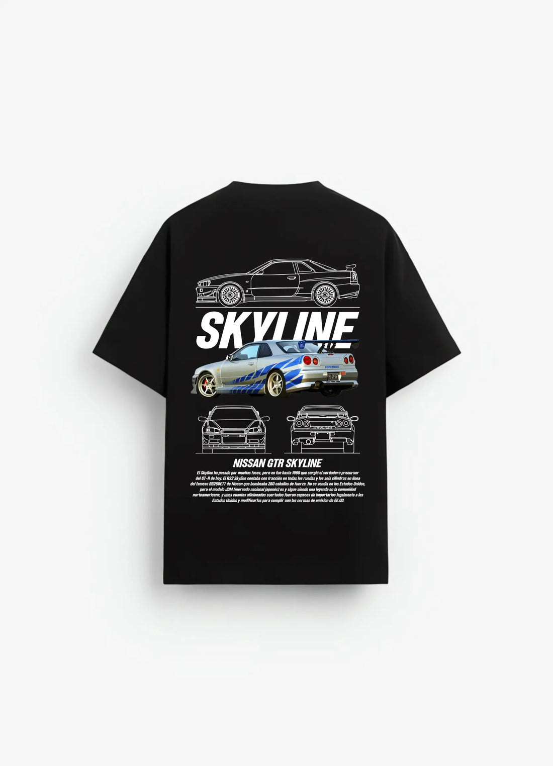 Nissan GTR Skyline Oversized T-shirt Black - Strells