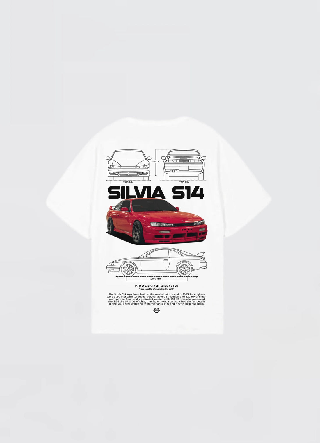 Nissan Silvia S14 Oversized T-shirt Off - white - Strells