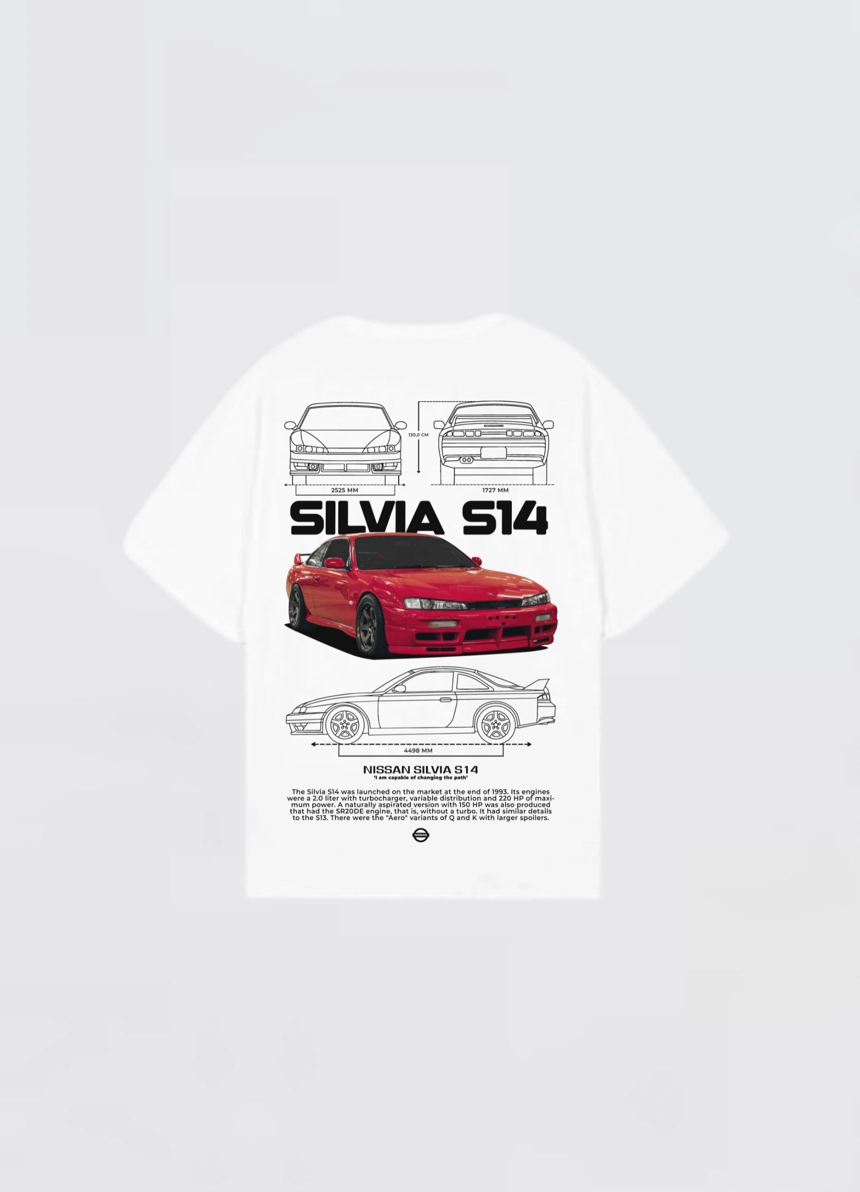 Nissan Silvia S14 Oversized T-shirt Off - white - Strells