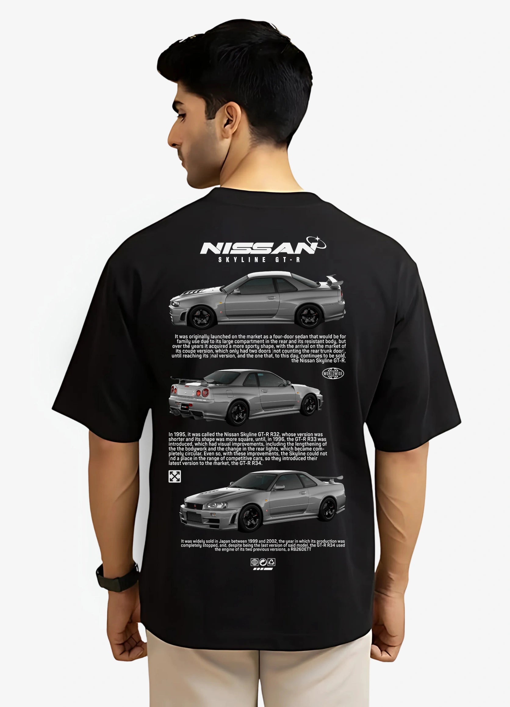 Nissan Skyline GTR Oversized T-shirt Black - Strells