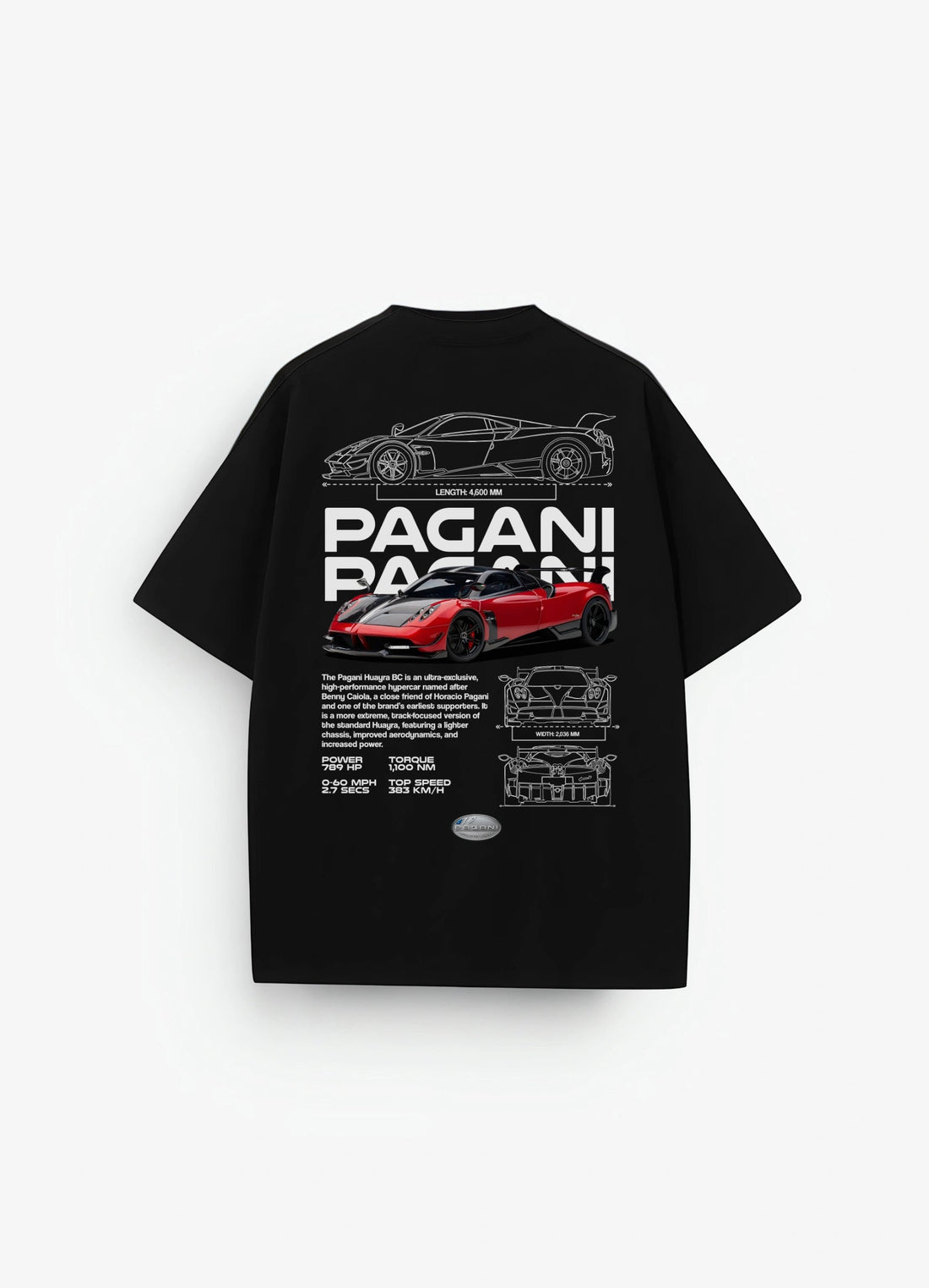 Pagani Huyara BC Oversized T-shirt Black - Strells