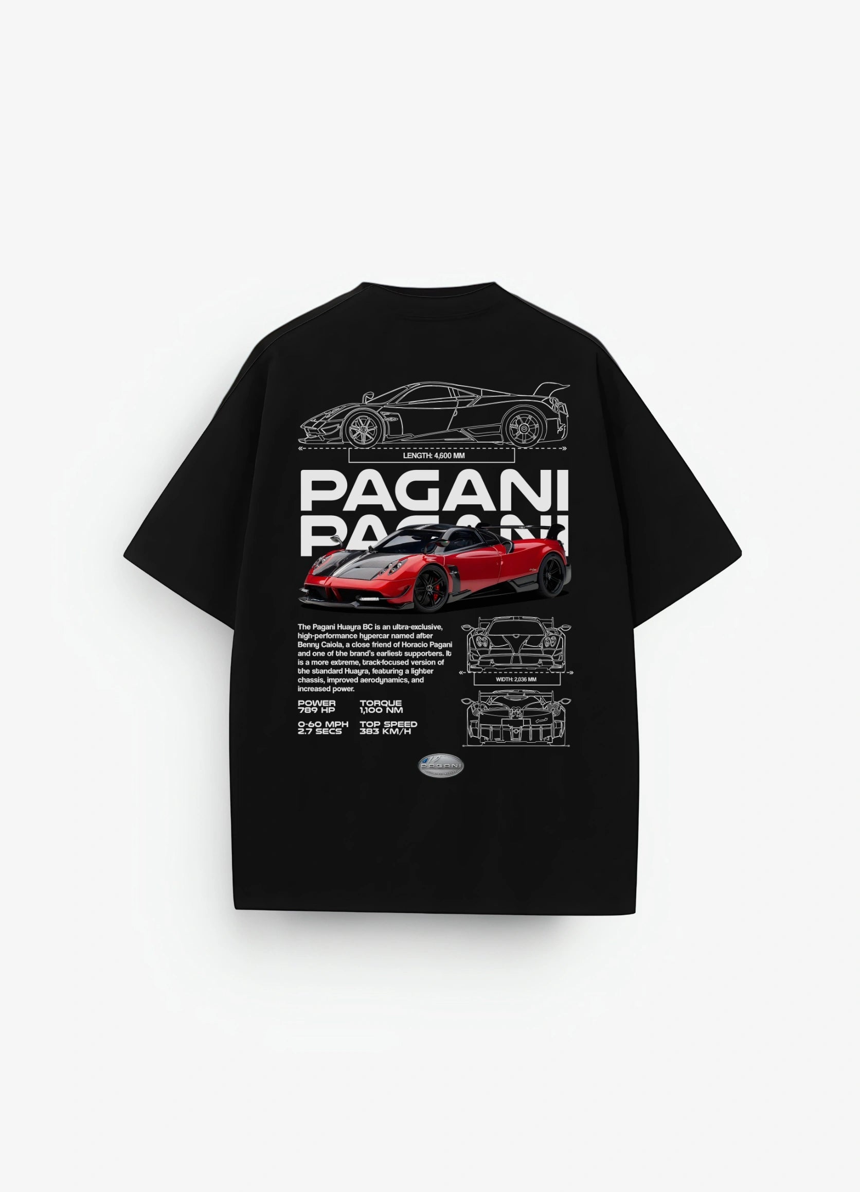Pagani Huyara BC Oversized T-shirt Black - Strells