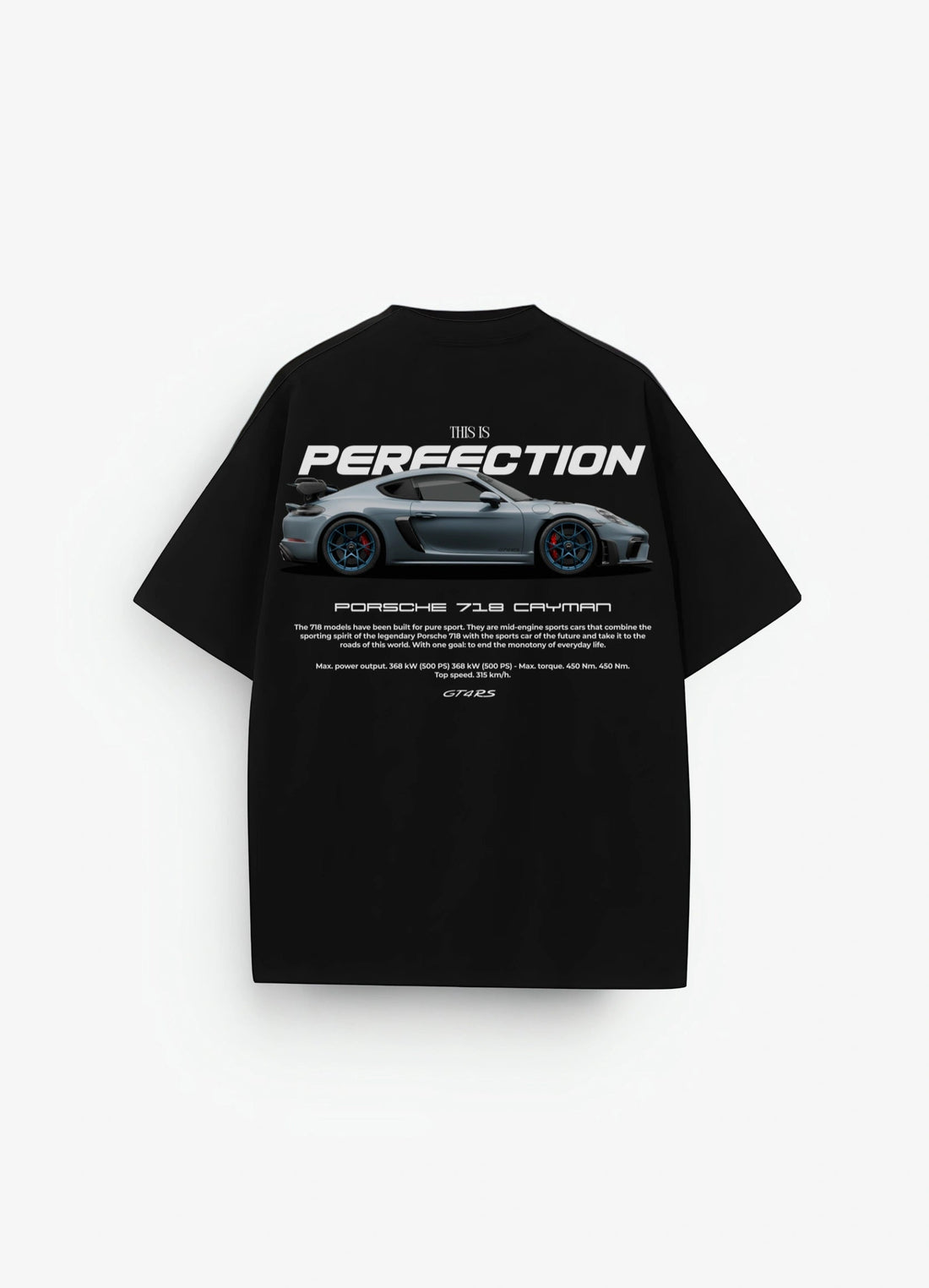 Porsche 718 Cayman GT4 RS Oversized T-shirt Black - Strells