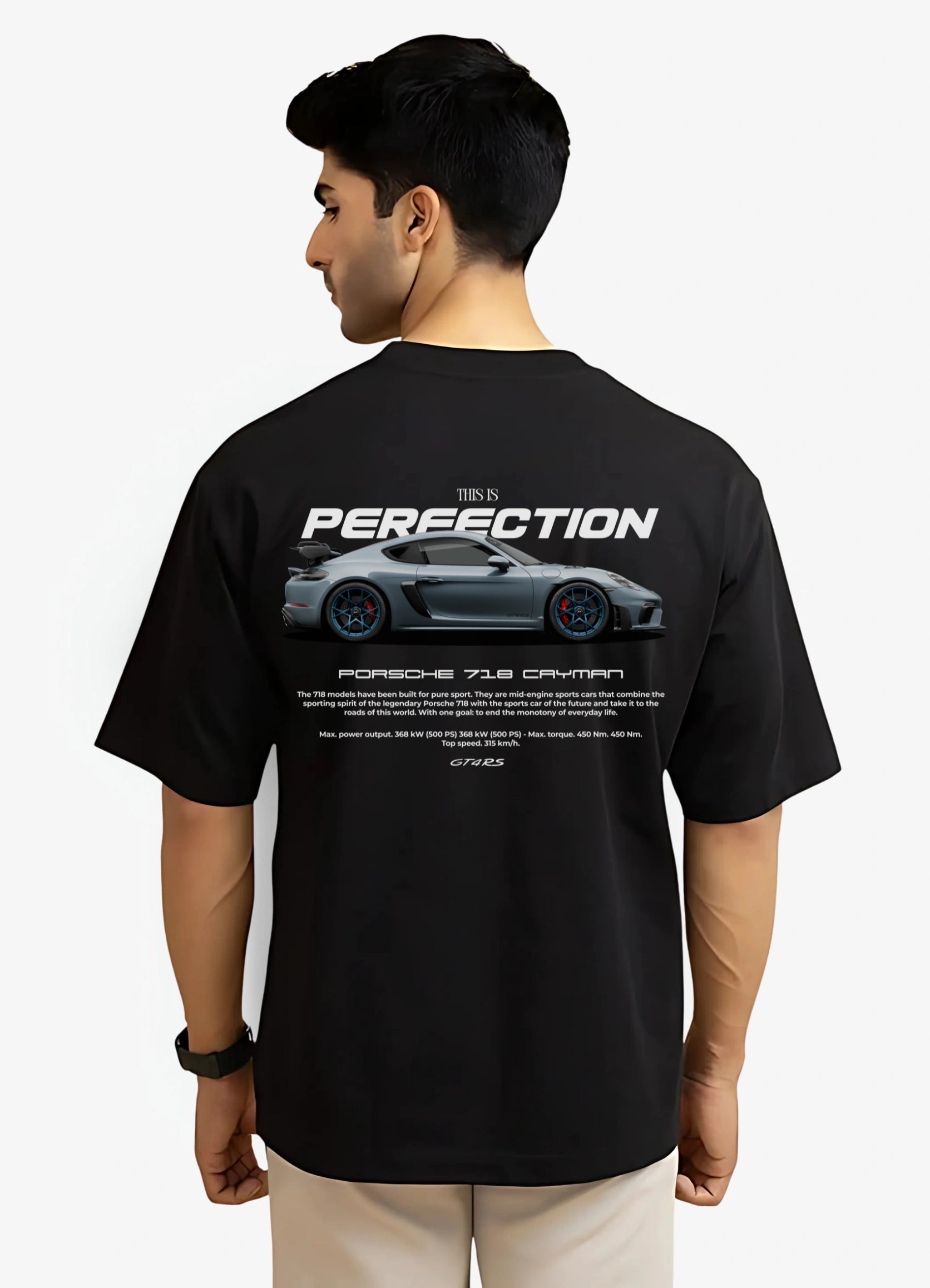 Porsche 718 Cayman GT4 RS Oversized T-shirt Black - Strells