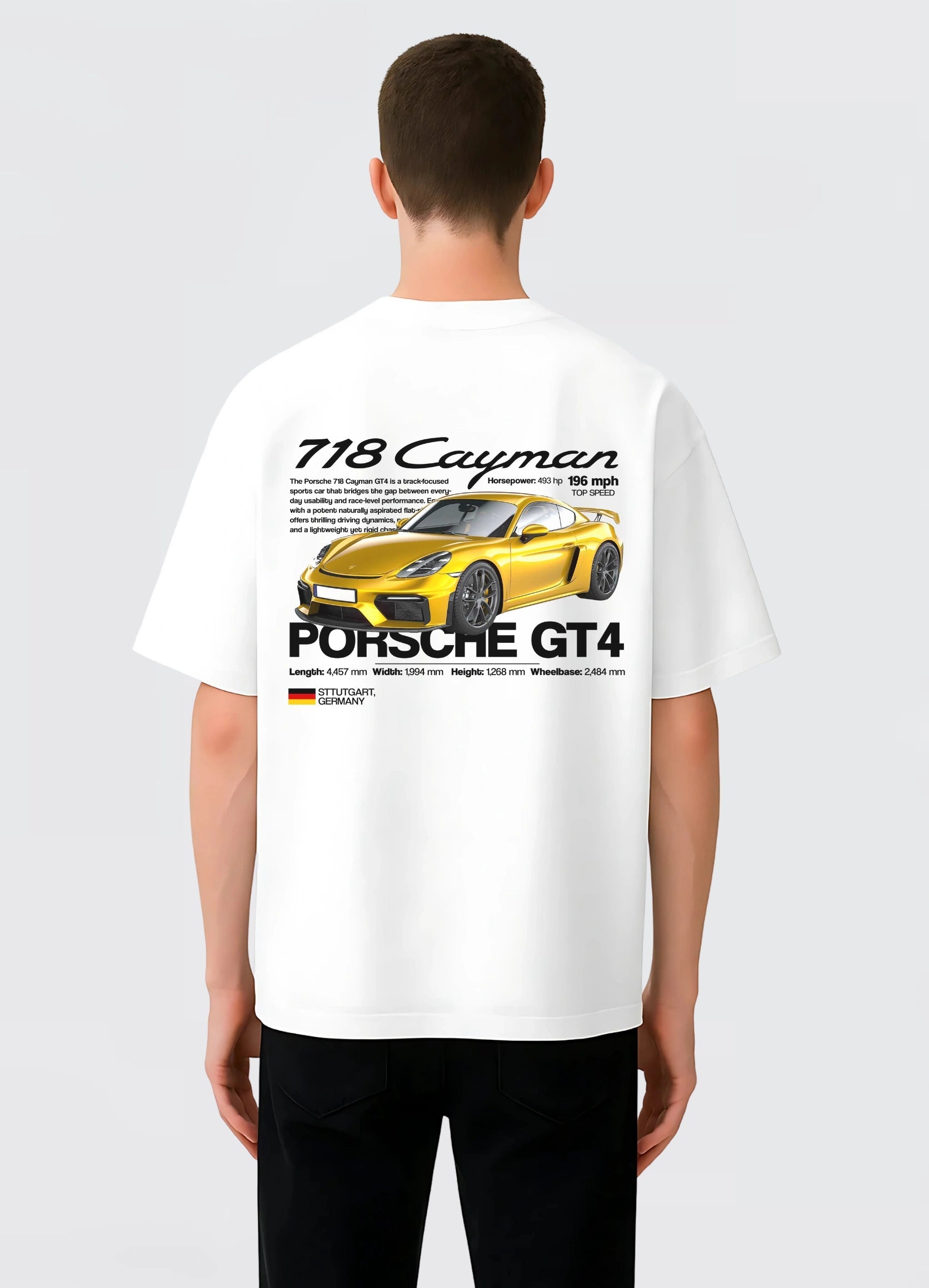 Porsche 718 Cayman Oversized T-shirt Off - white - Strells