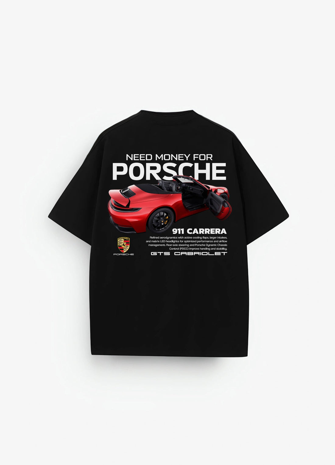 Porsche 911 Carrera Oversized T-shirt Black - Strells
