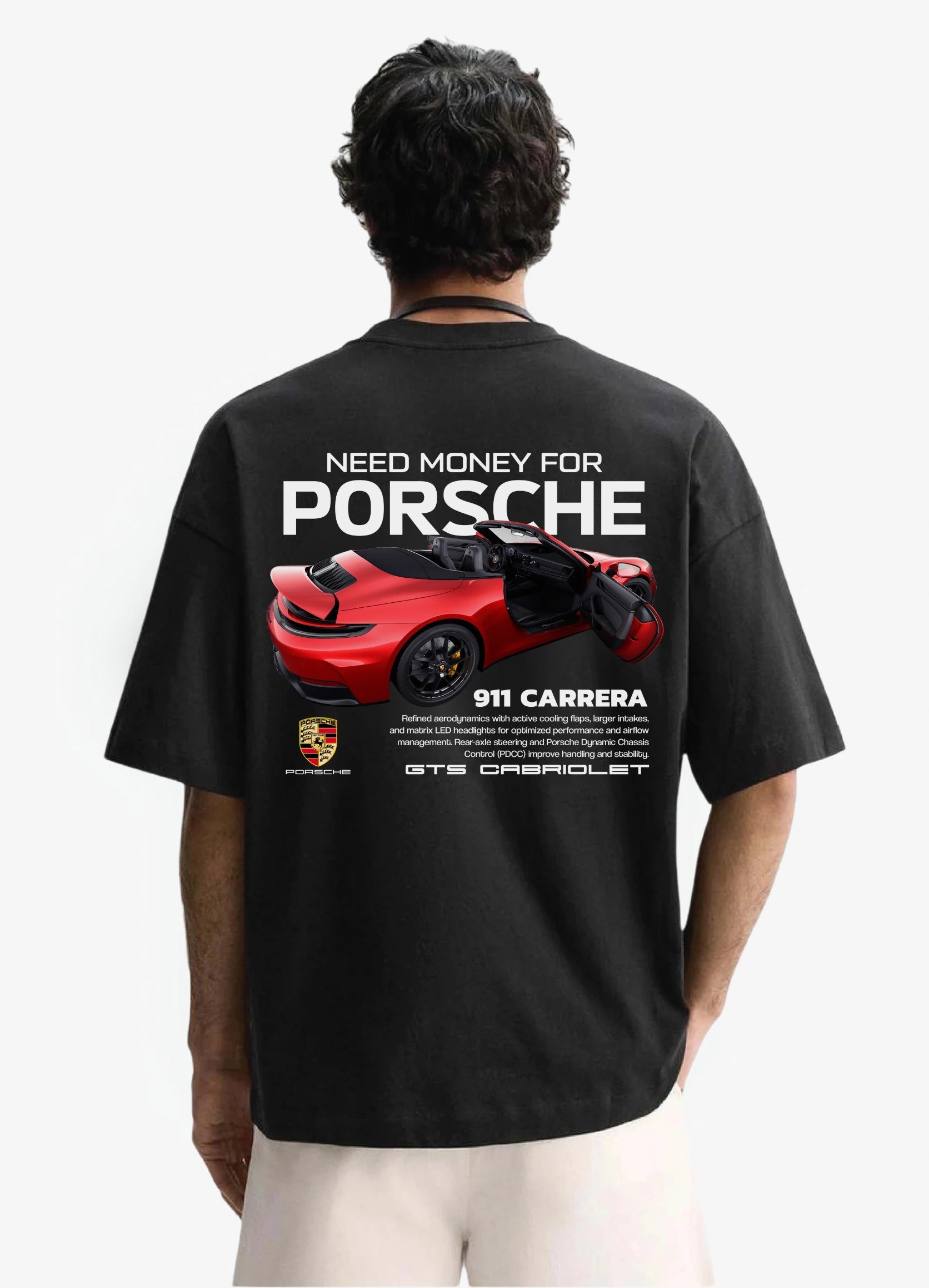 Porsche 911 Carrera Oversized T-shirt Black - Strells