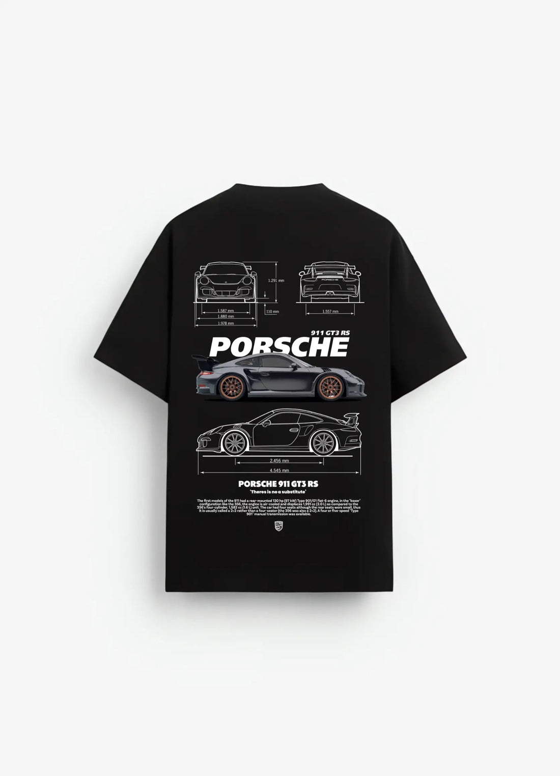 Porsche 911 GT3 RS Oversized T-shirt Black - Strells