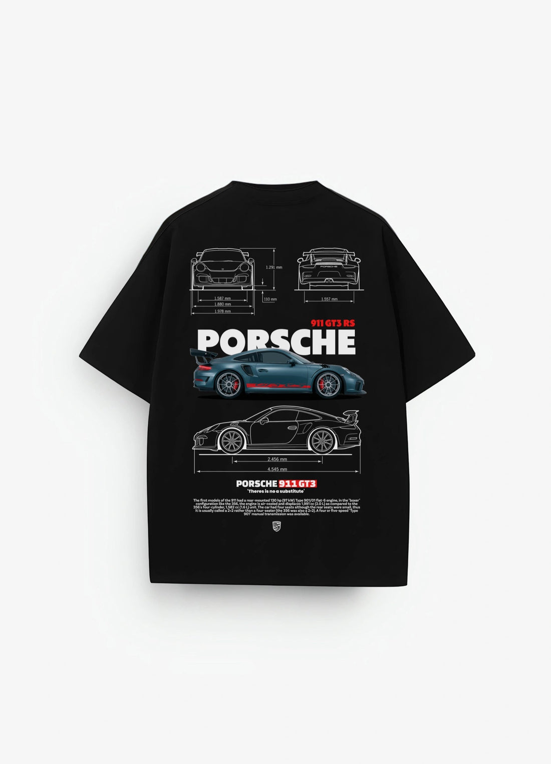 Porsche 911 GT3 RS Oversized T-shirt Black - Strells