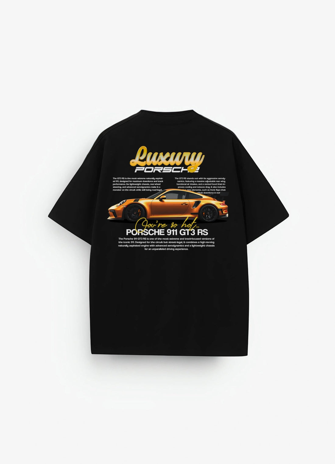 Porsche 911 GT3 RS Oversized T-shirt Black - Strells