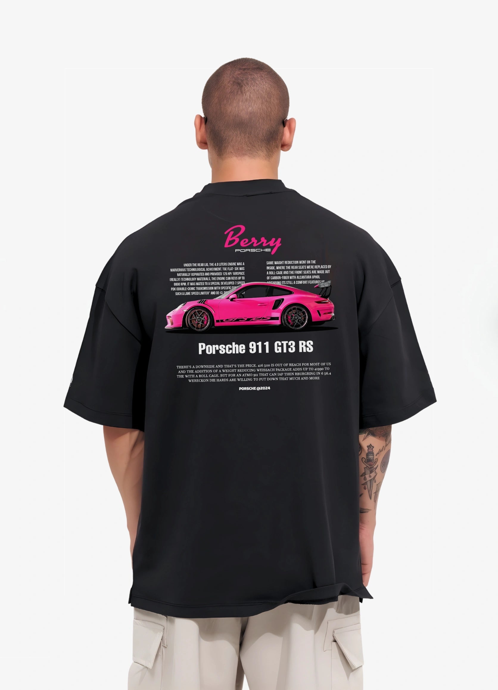 Porsche 911 GT3 RS Oversized T-shirt Black - Strells