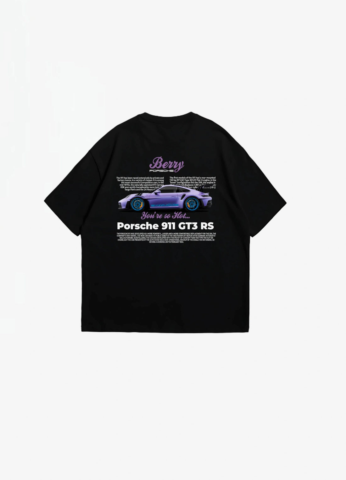 Porsche 911 GT3 RS Oversized T-shirt Black - Strells