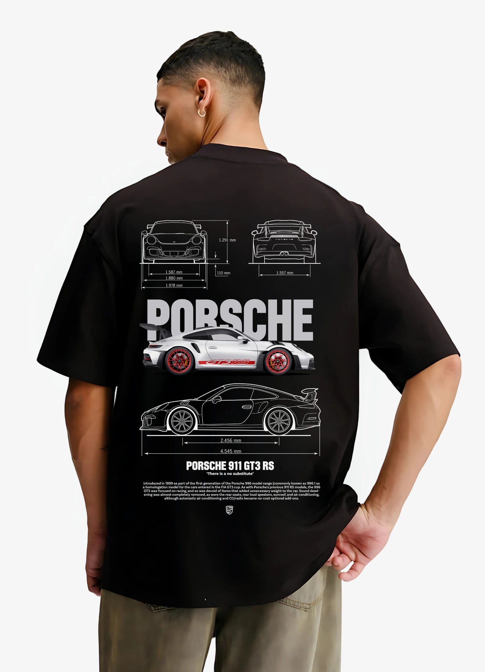 Porsche 911 GT3 RS Oversized T-shirt Black - Strells
