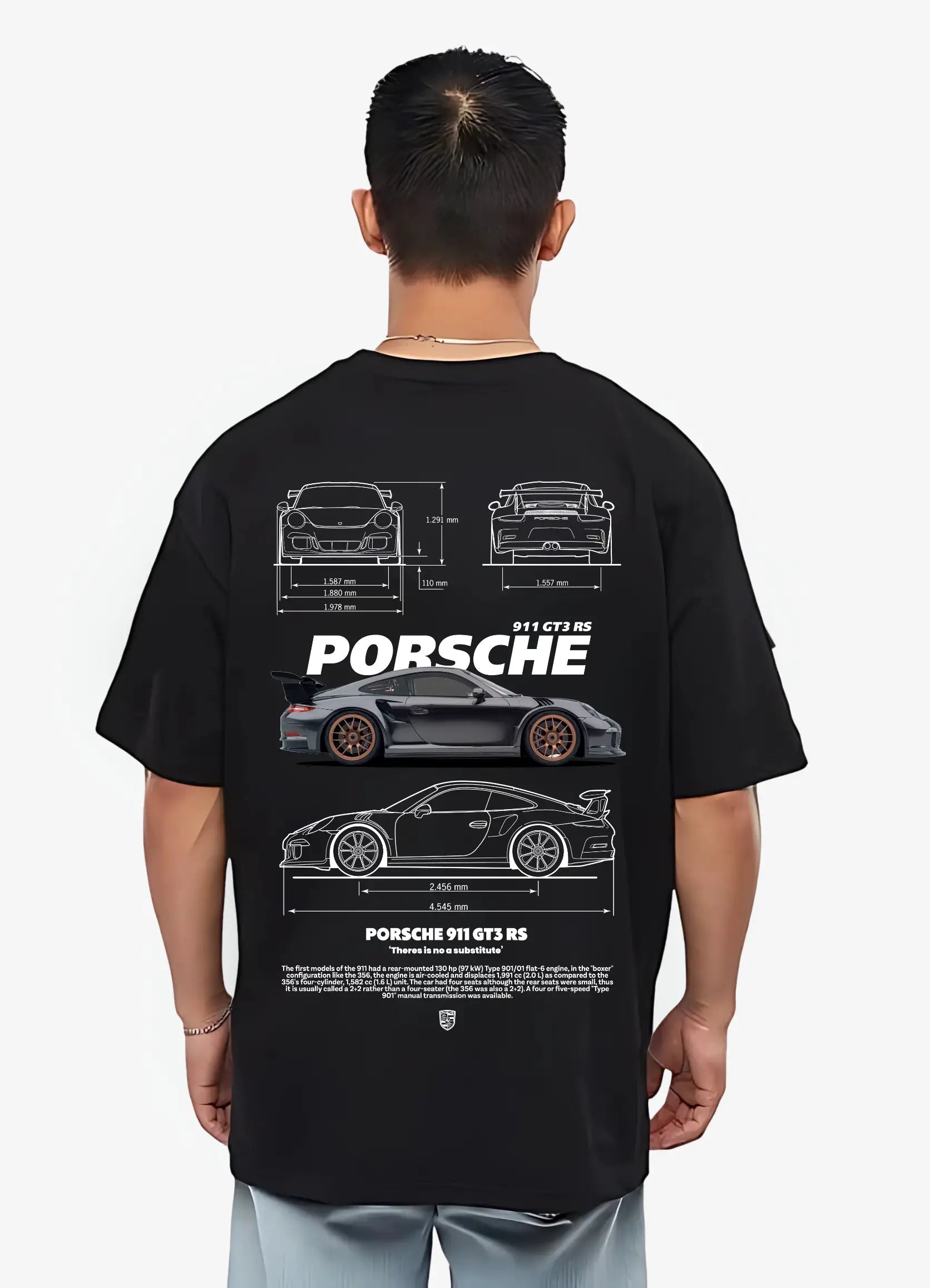 Porsche 911 GT3 RS Oversized T-shirt Black - Strells