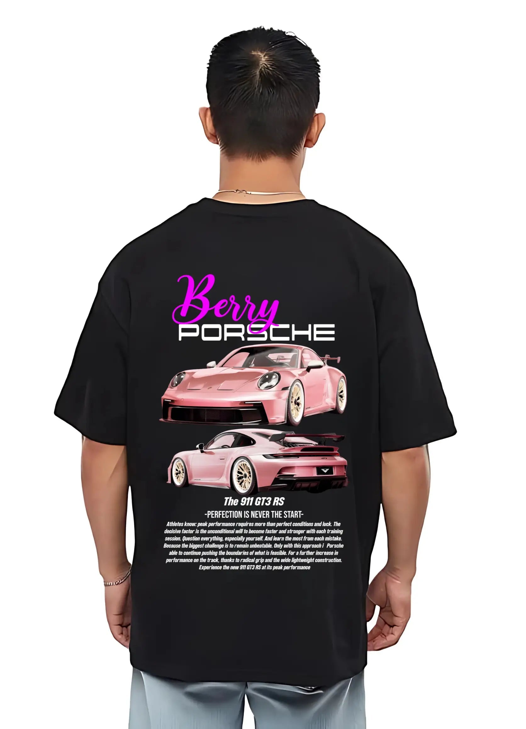 Porsche 911 GT3 RS Oversized T-shirt Black - Strells