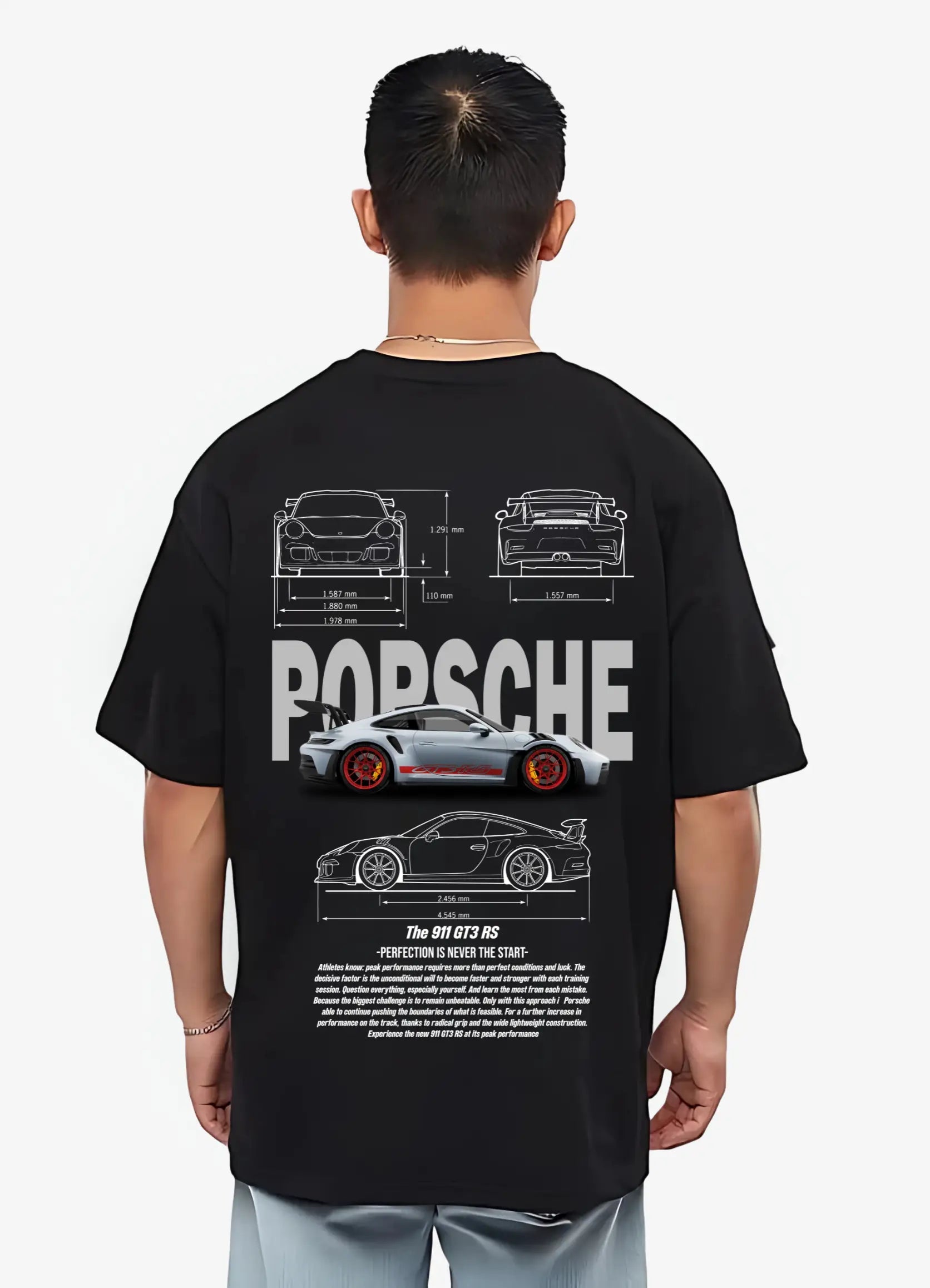 Porsche 911 GT3 RS Oversized T-shirt Black - Strells