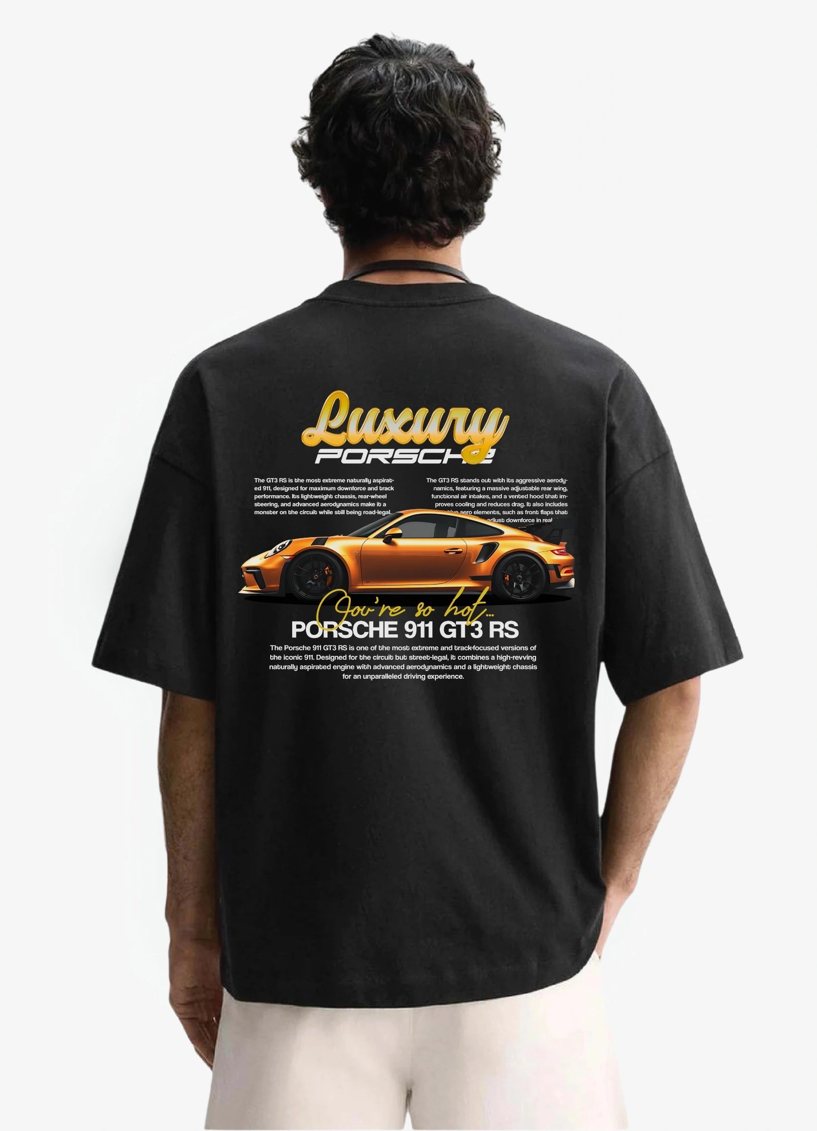 Porsche 911 GT3 RS Oversized T-shirt Black - Strells