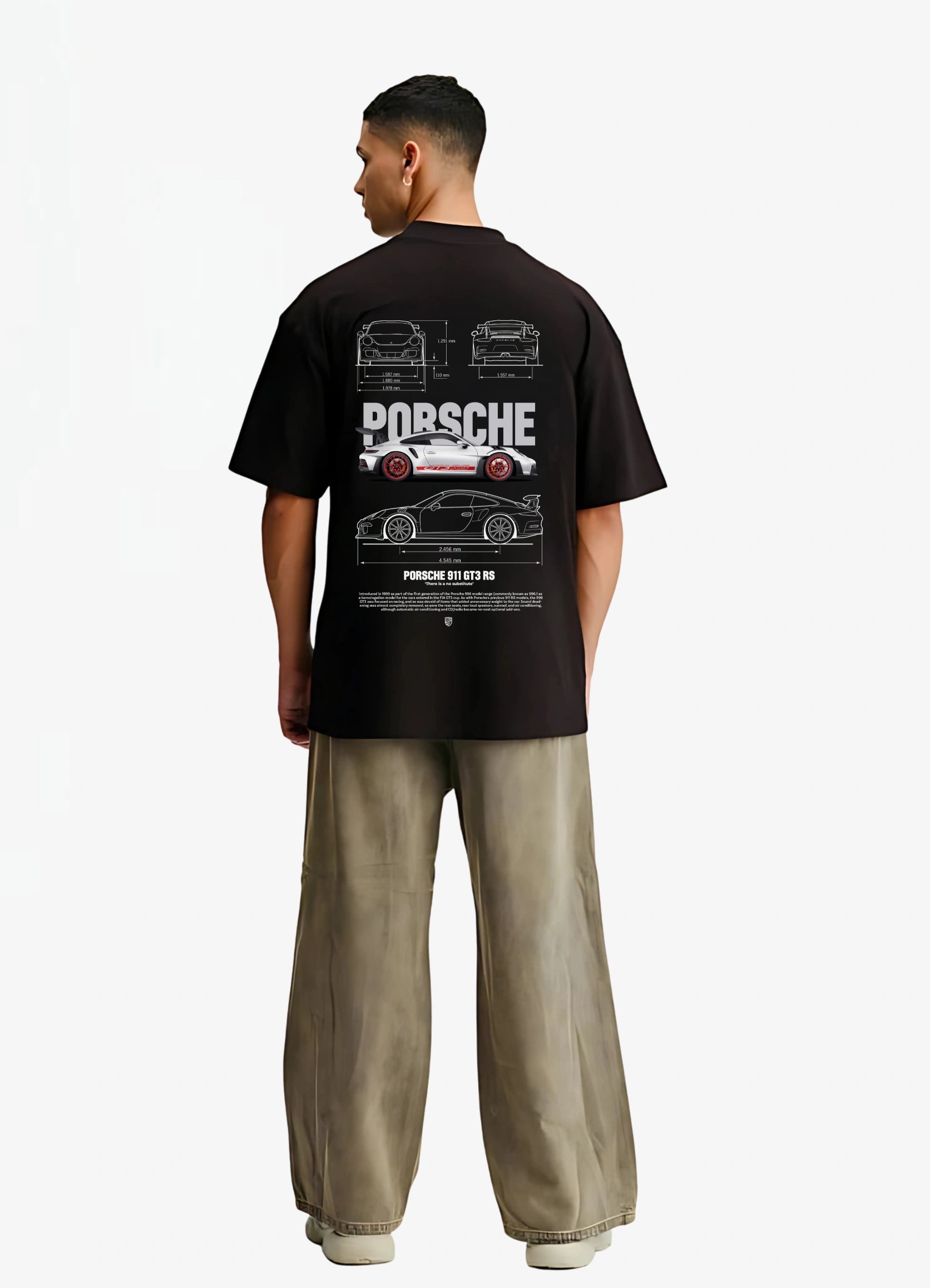 Porsche 911 GT3 RS Oversized T-shirt Black - Strells