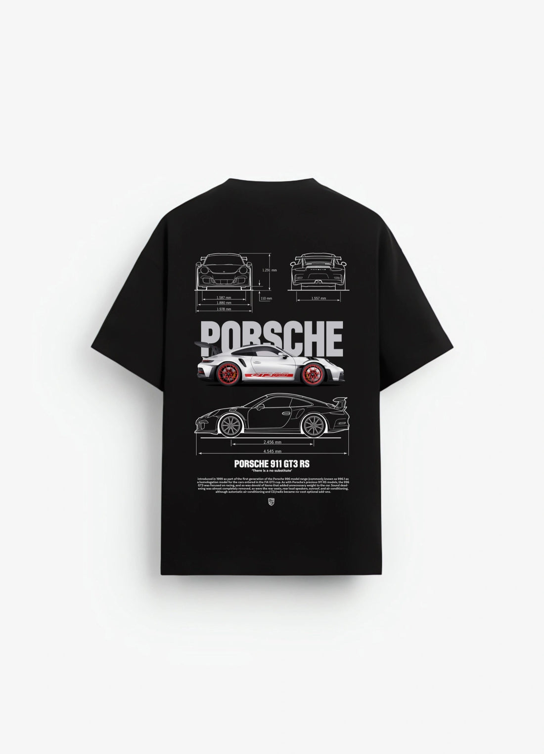 Porsche 911 GT3 RS Oversized T-shirt Black - Strells
