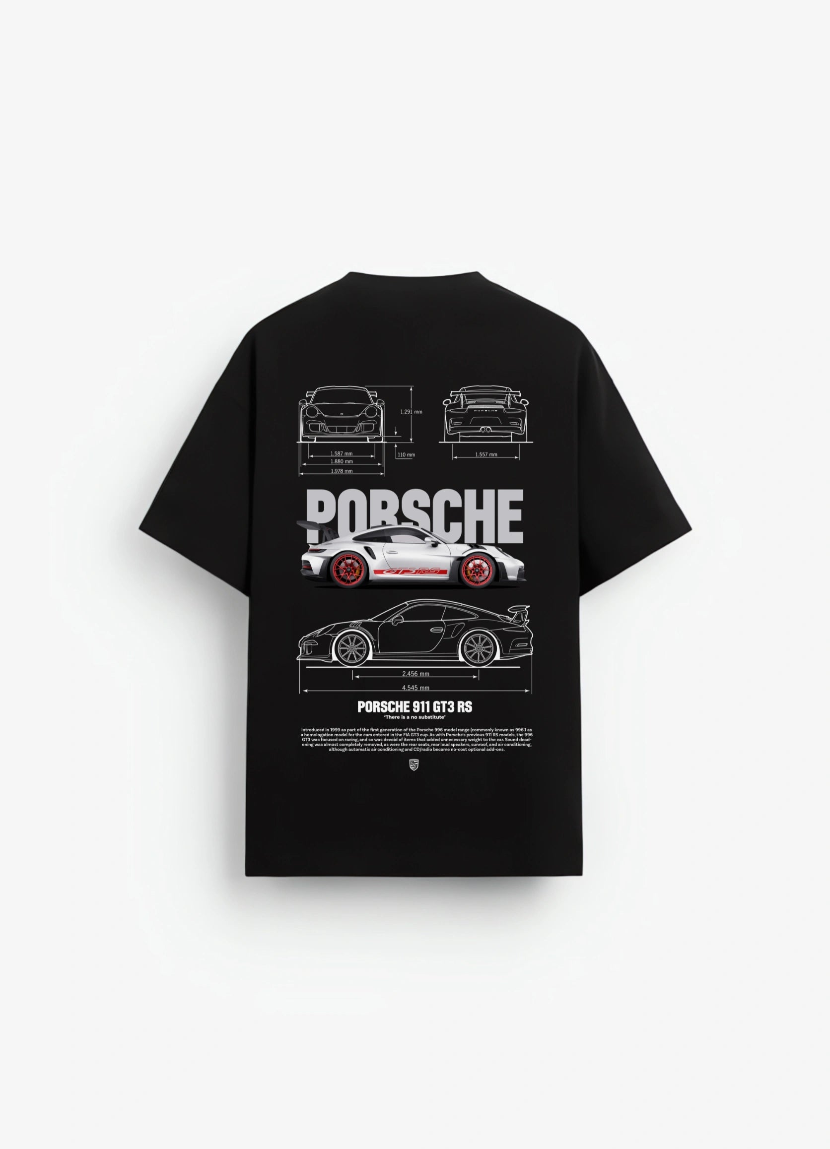 Porsche 911 GT3 RS Oversized T-shirt Black - Strells