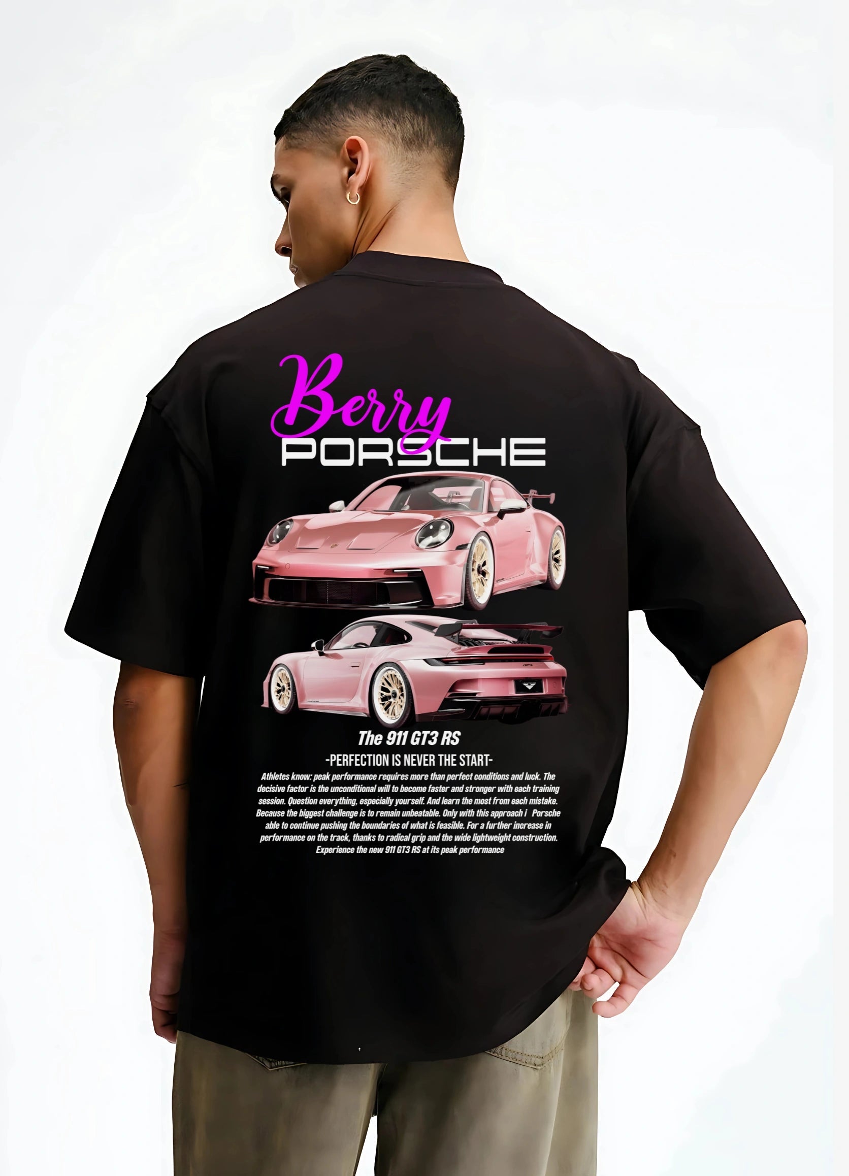 Porsche 911 GT3 RS Oversized T-shirt Black - Strells