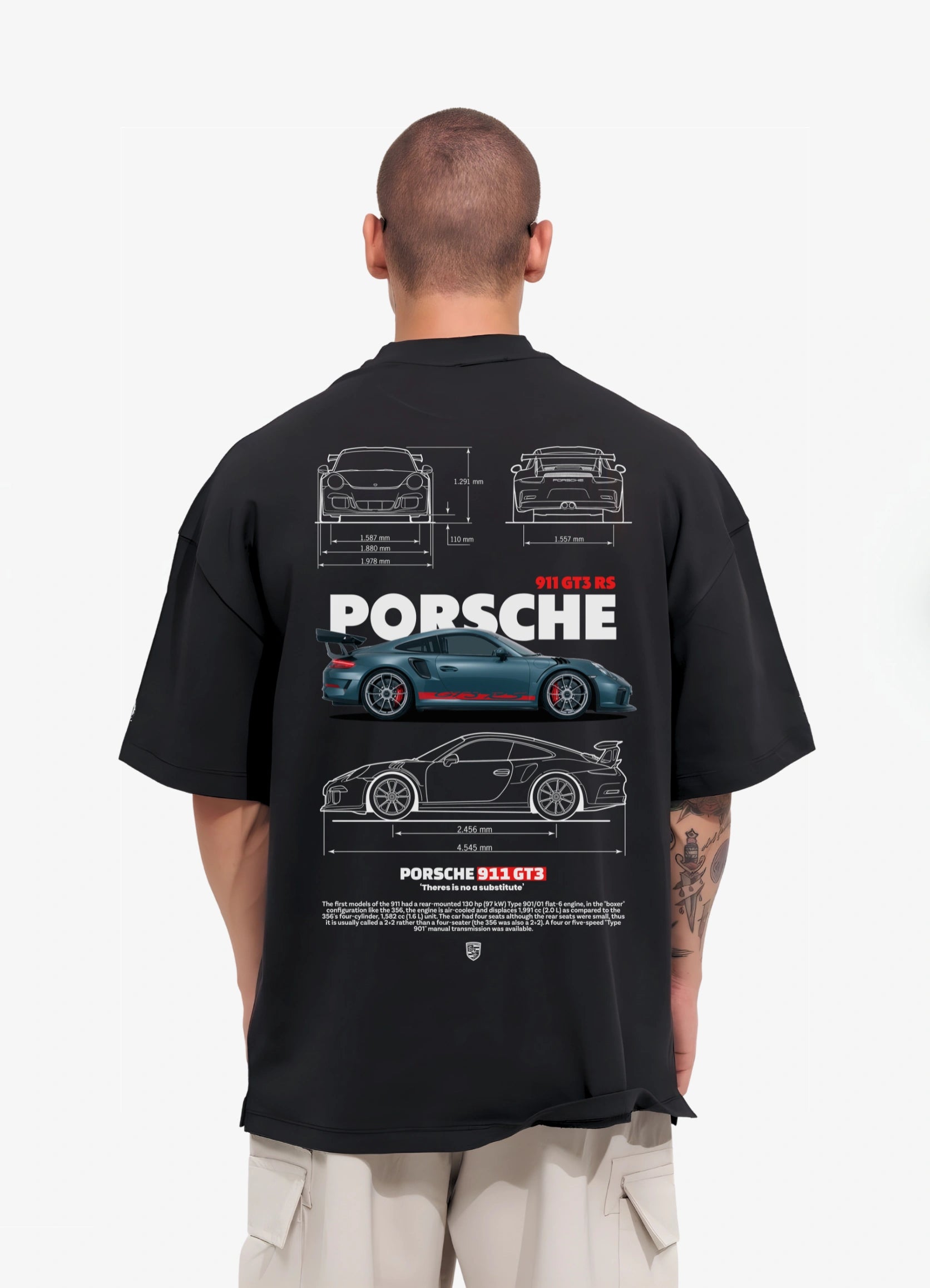 Porsche 911 GT3 RS Oversized T-shirt Black - Strells