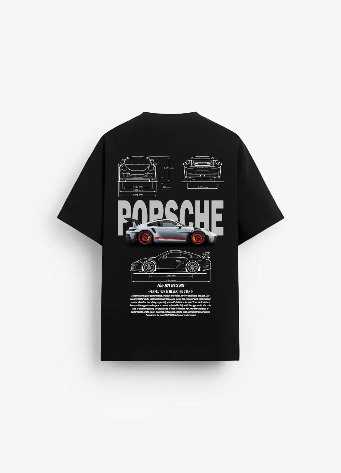 Porsche 911 GT3 RS Oversized T-shirt Black - Strells