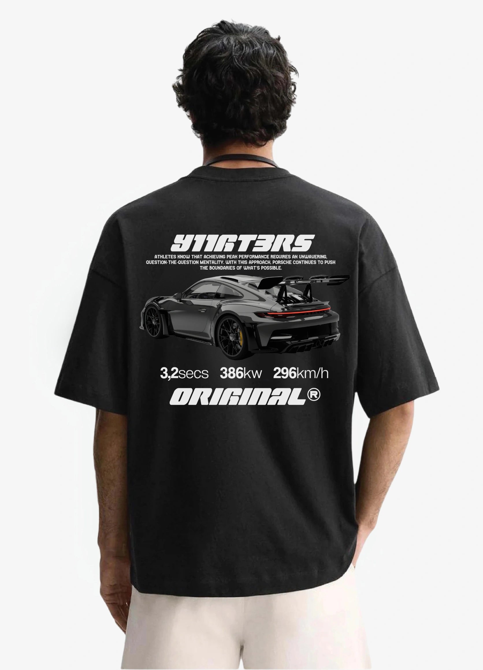 Porsche 911 GT3 RS Oversized T-shirt Black - Strells