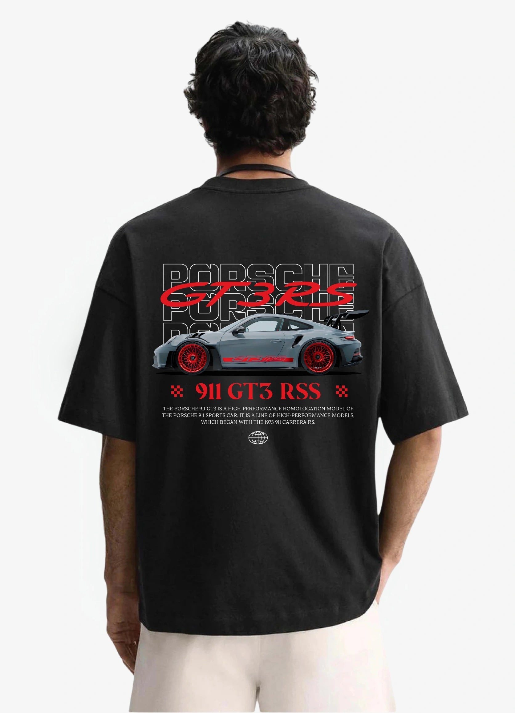 Porsche 911 GT3 RS Oversized T-shirt Black - Strells