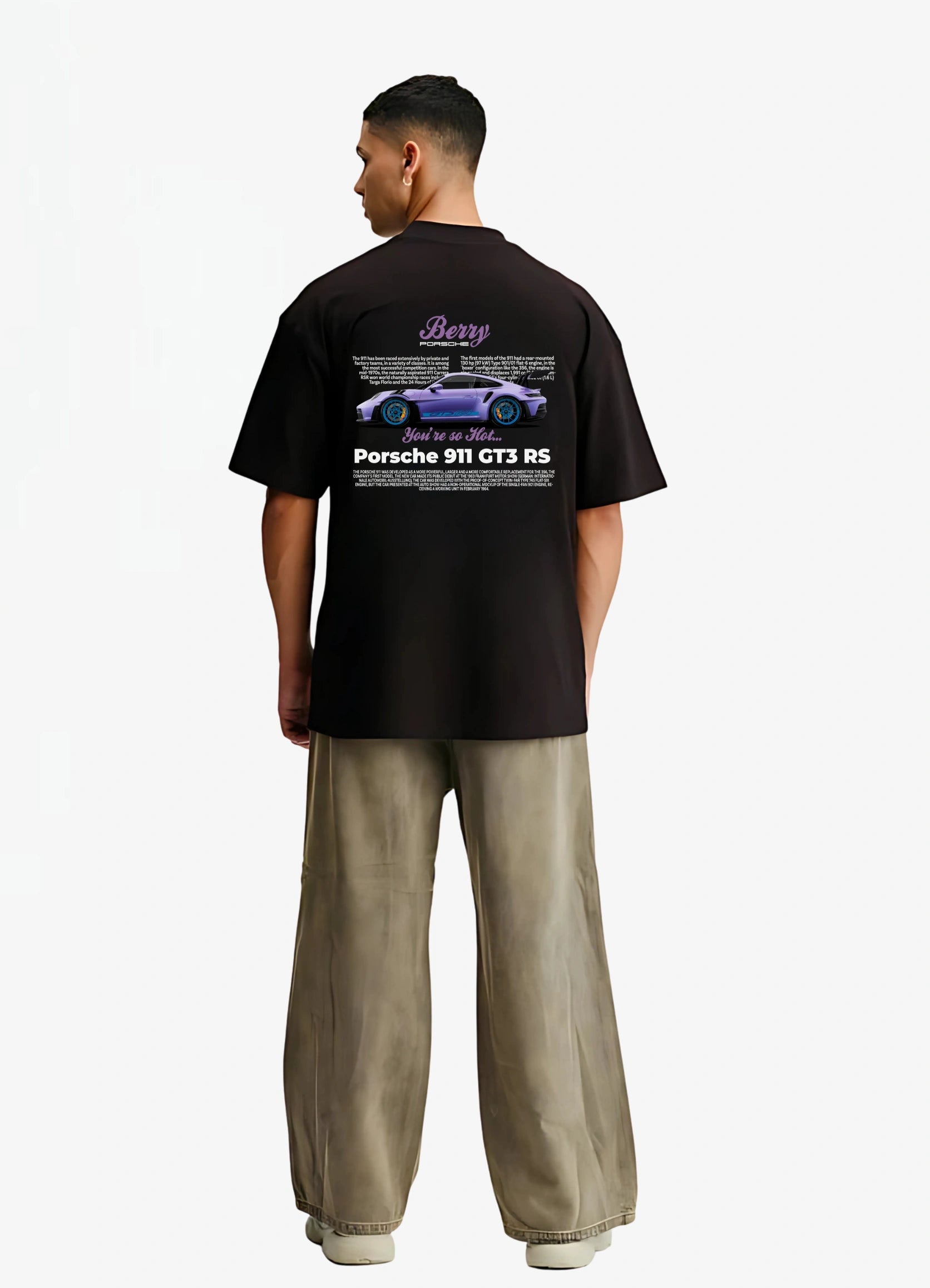 Porsche 911 GT3 RS Oversized T-shirt Black - Strells