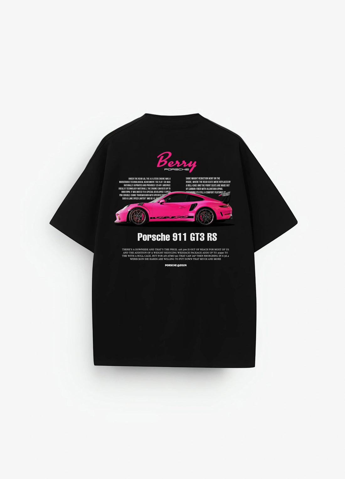 Porsche 911 GT3 RS Oversized T-shirt Black - Strells