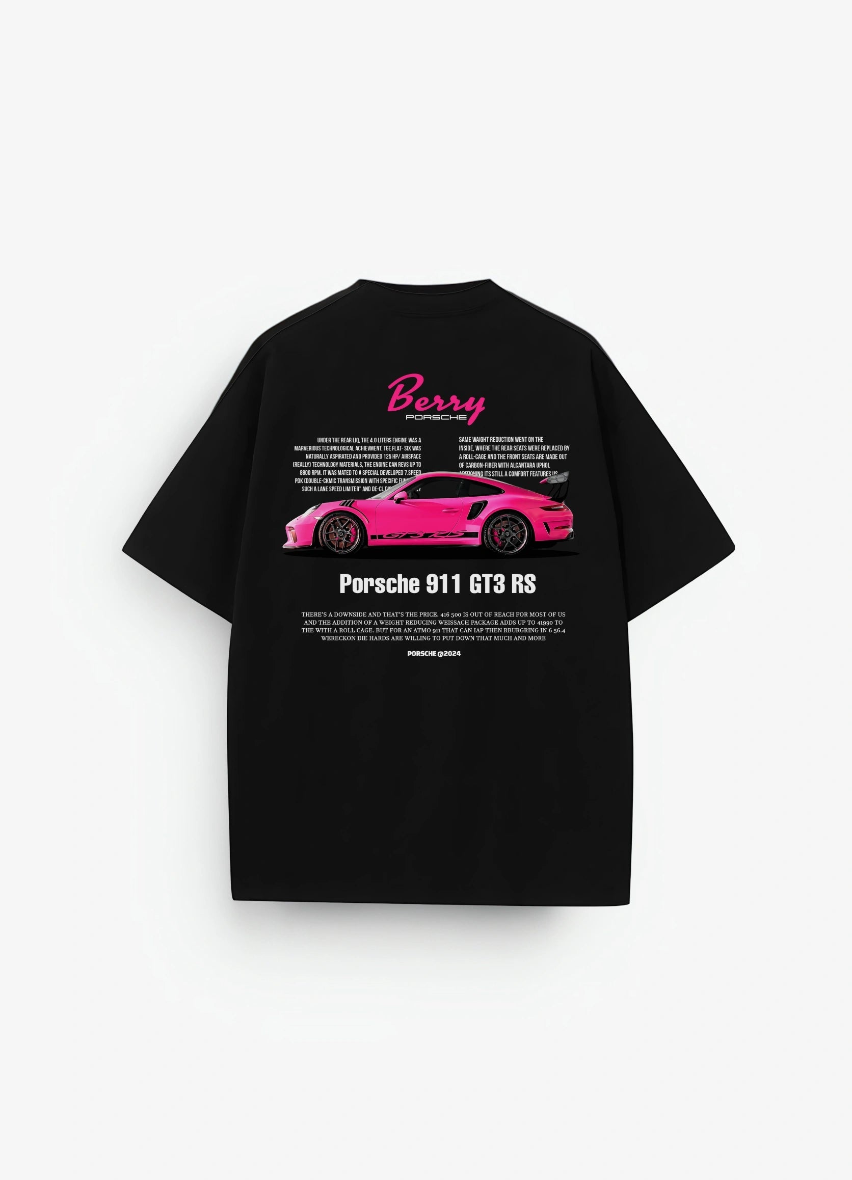 Porsche 911 GT3 RS Oversized T-shirt Black - Strells