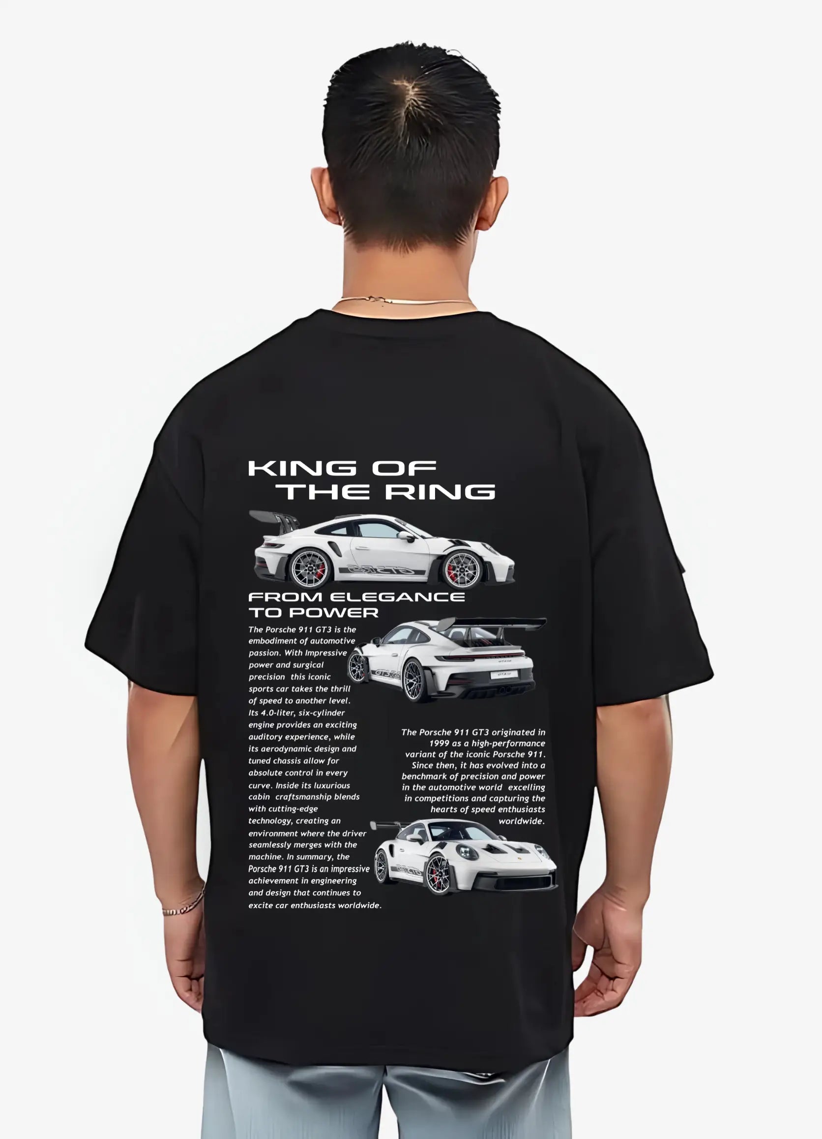 Porsche 911 GT3 RS Oversized T-shirt Black - Strells