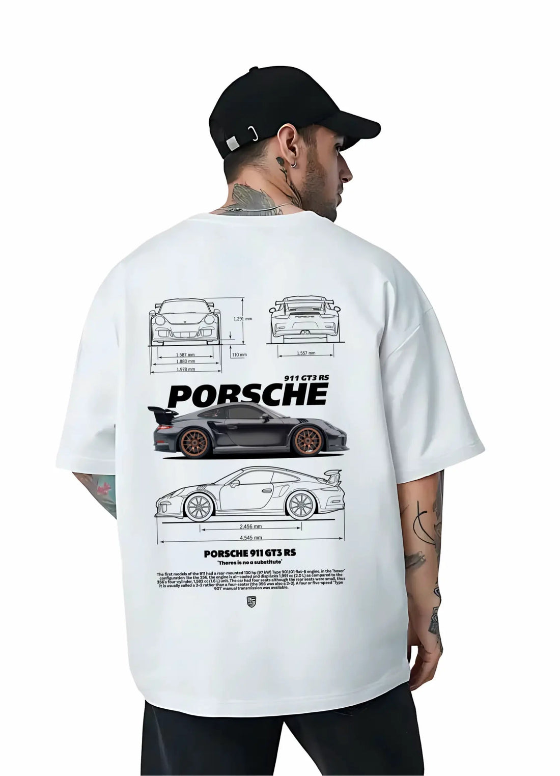 Porsche 911 GT3 RS Oversized T-shirt Off - white - Strells