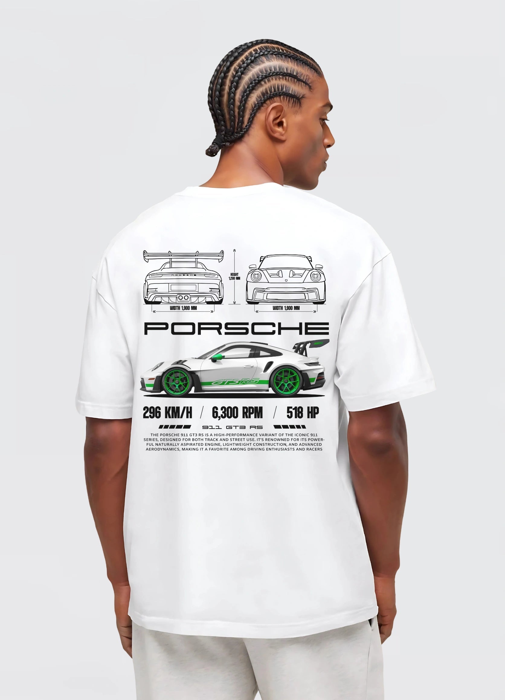 Porsche 911 GT3 RS Oversized T-shirt Off - white - Strells