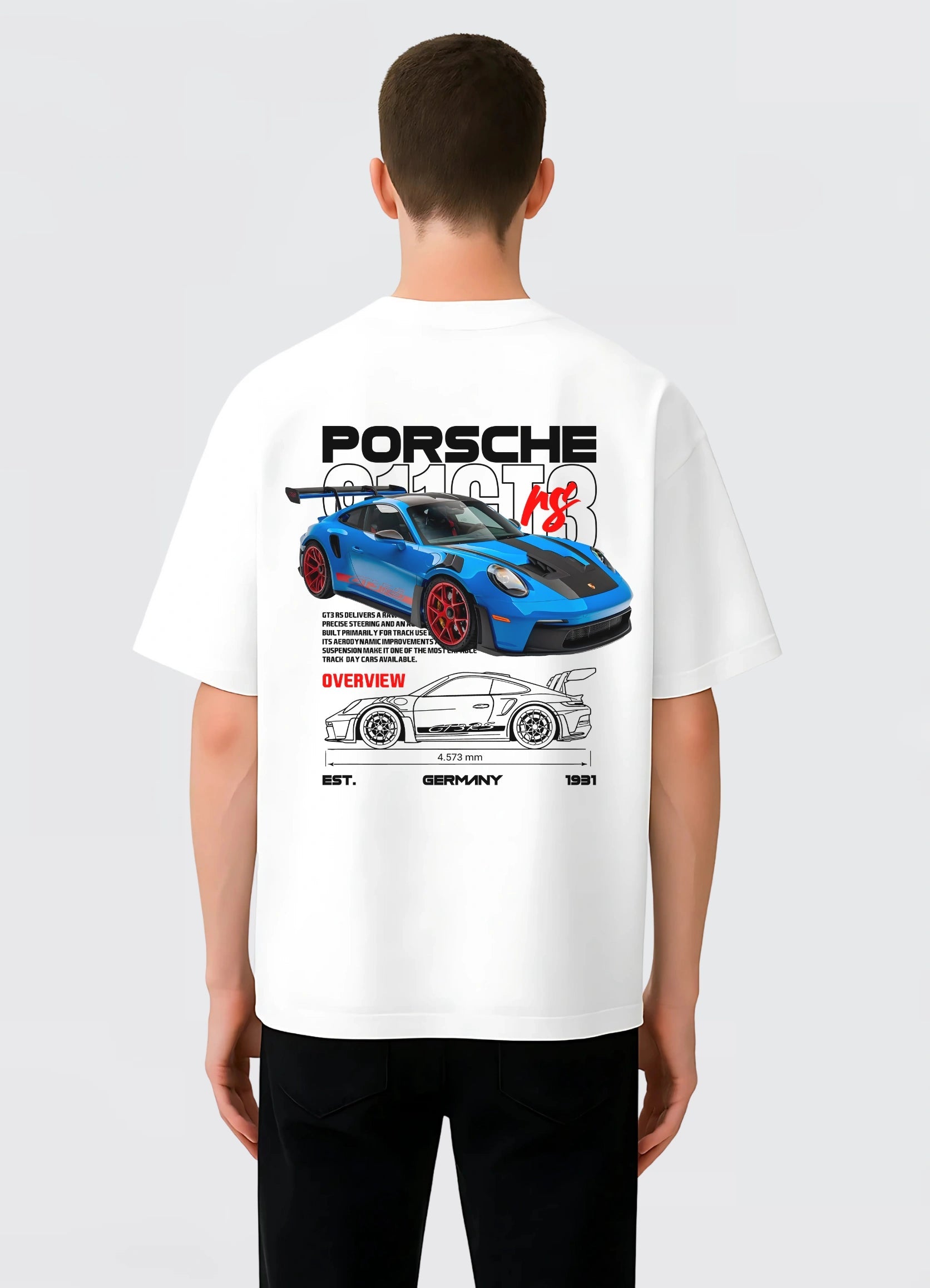 Porsche 911 GT3 RS Oversized T-shirt Off - white - Strells